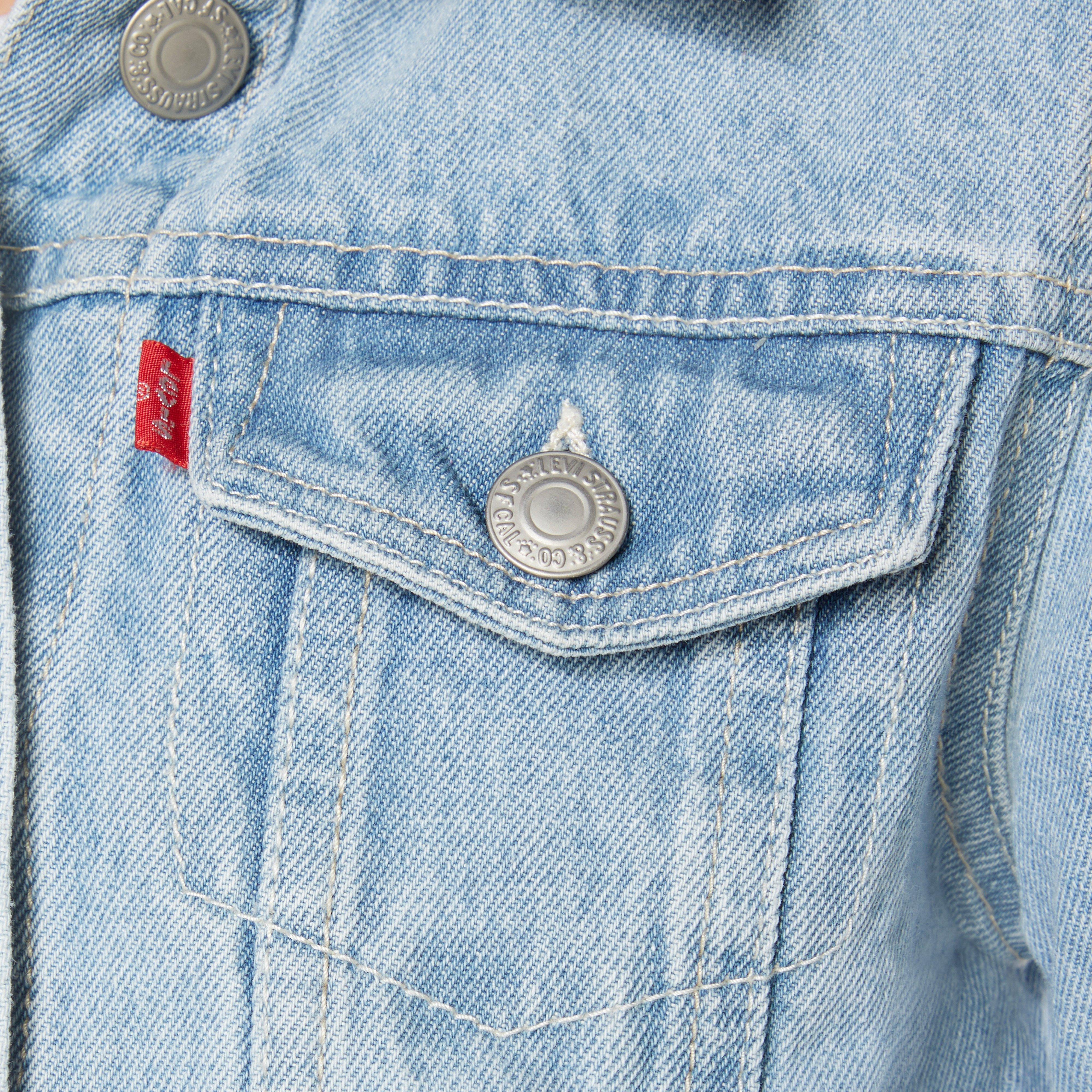Levi's Big Girls' Trucker Style Light Blue Wash Denim Jacket - LT BLUE Thumbnail View 3
