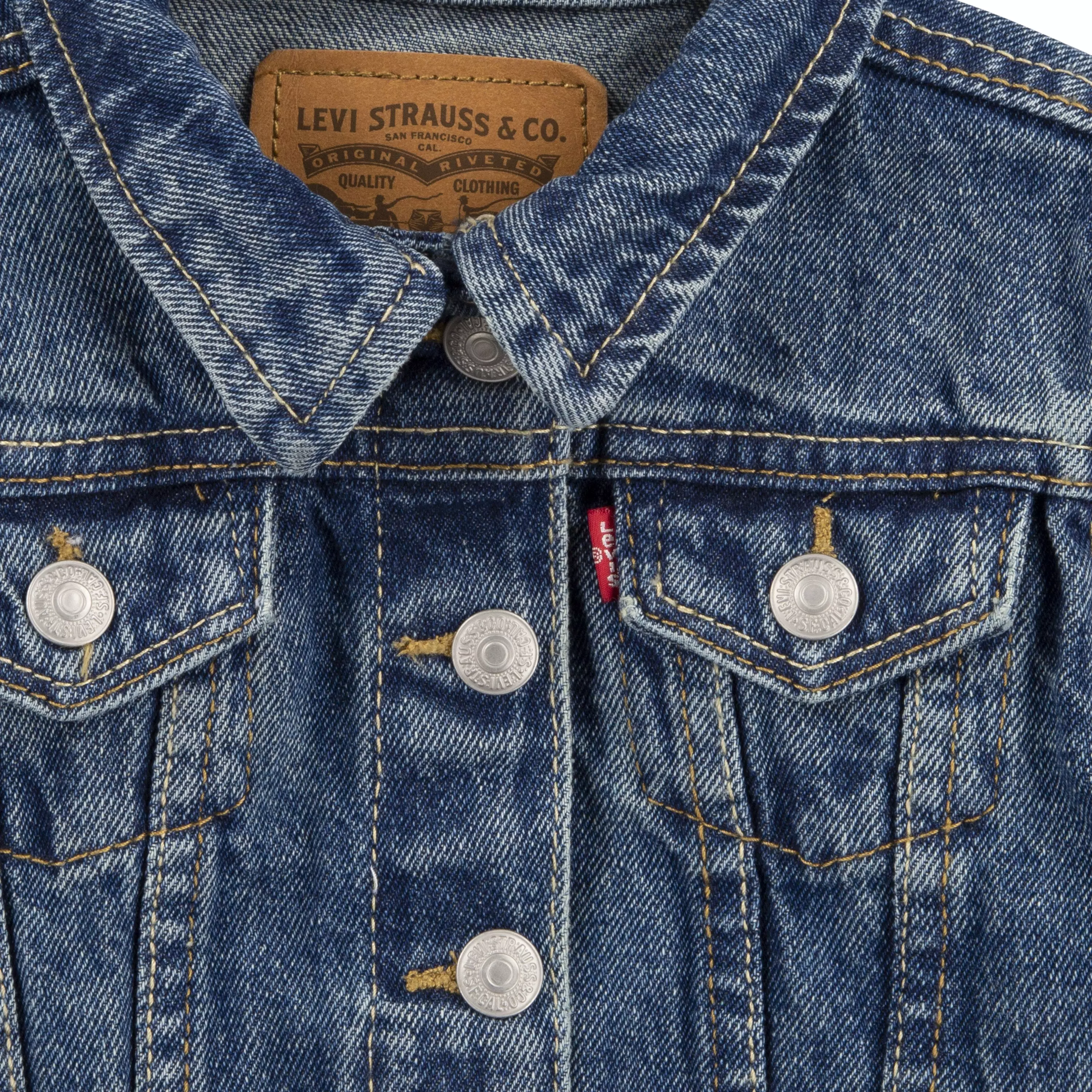 Levi's Toddler Girls' Trucker Style Medium Blue Wash Denim Jacket - BLUE