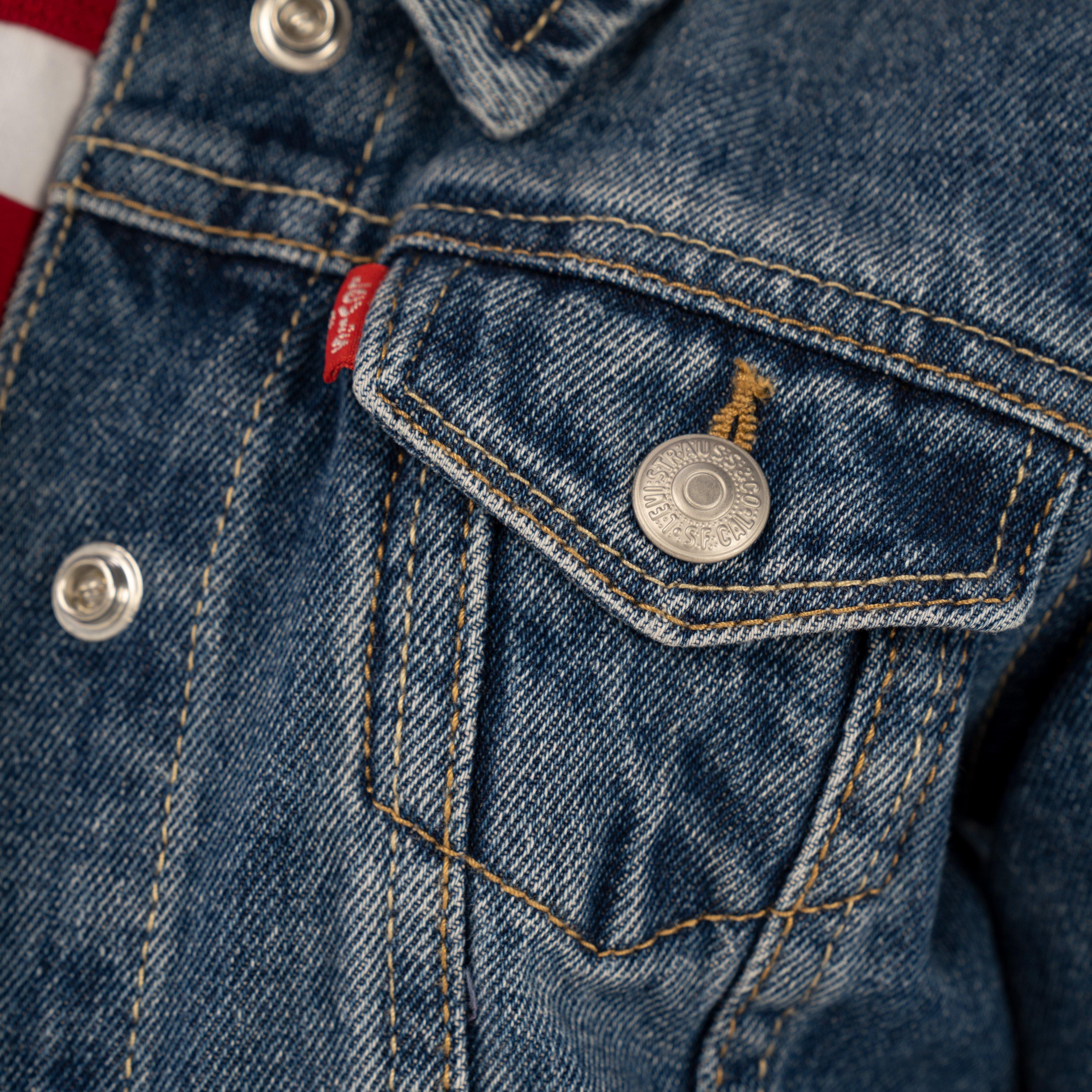 Levi's Toddler Girls' Trucker Style Medium Blue Wash Denim Jacket - BLUE Thumbnail View 4