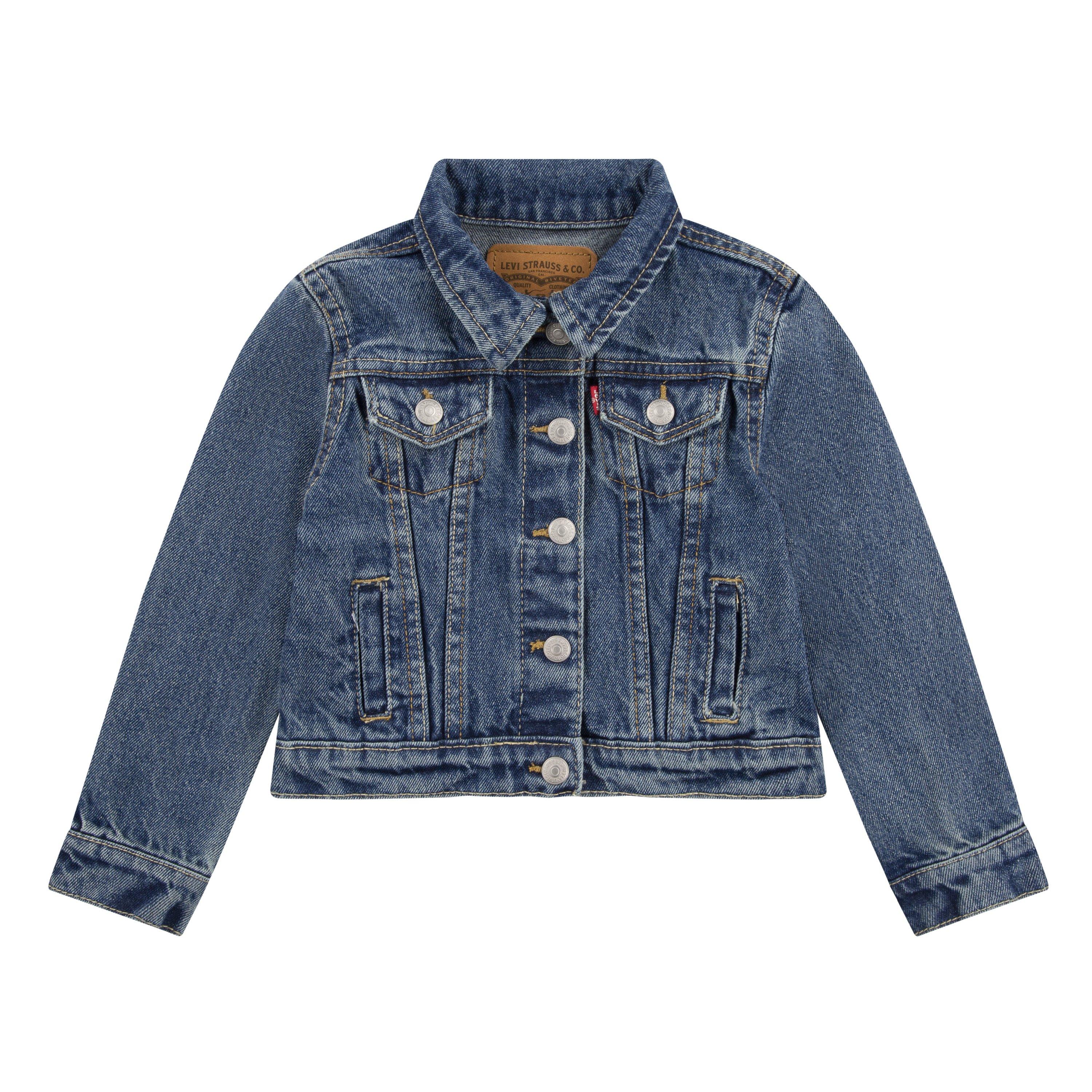 Levi's Toddler Girls' Trucker Style Medium Blue Wash Denim Jacket - BLUE Thumbnail View 5
