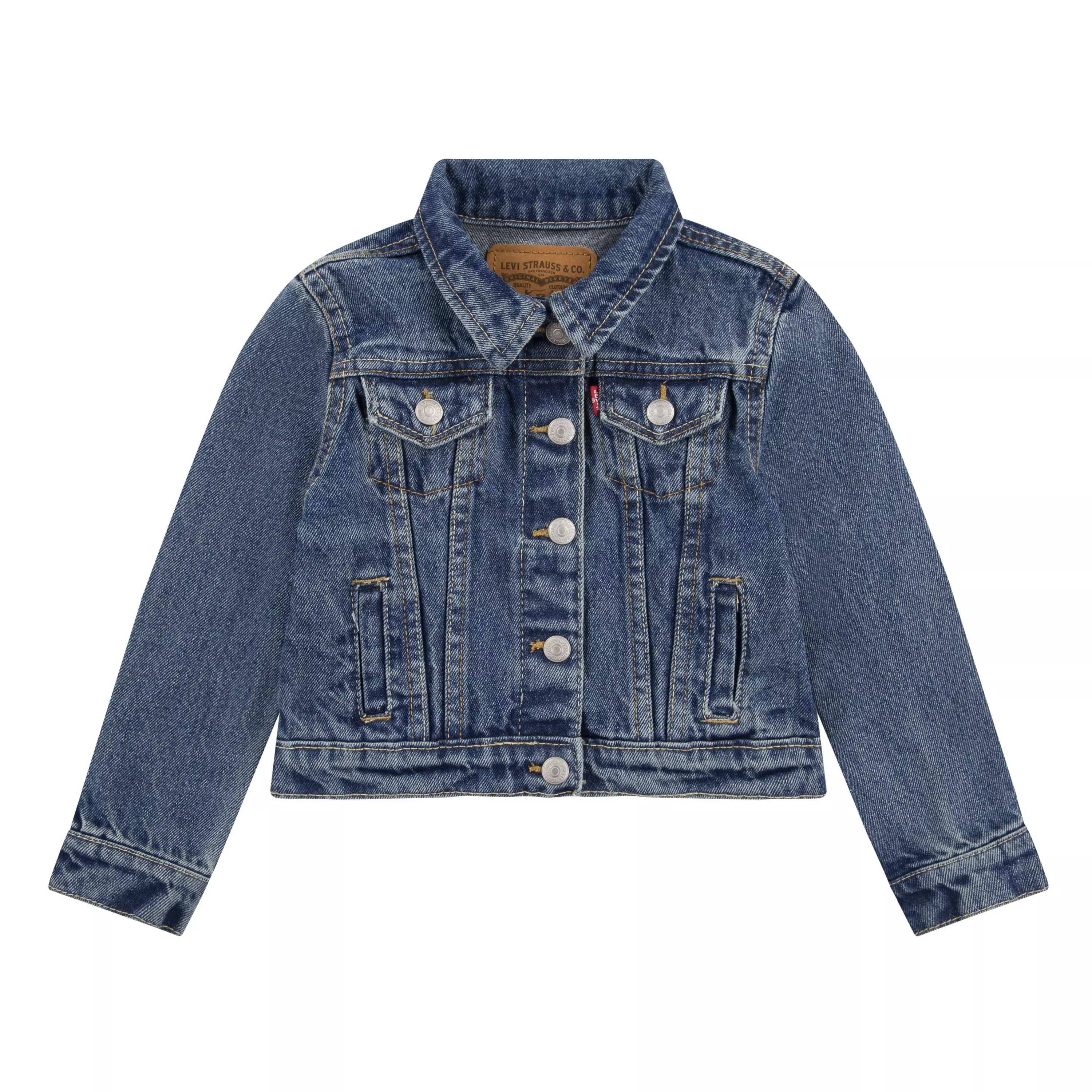 Levi's Toddler Girls' Trucker Style Medium Wash Denim Jacket - Blue - BLUE