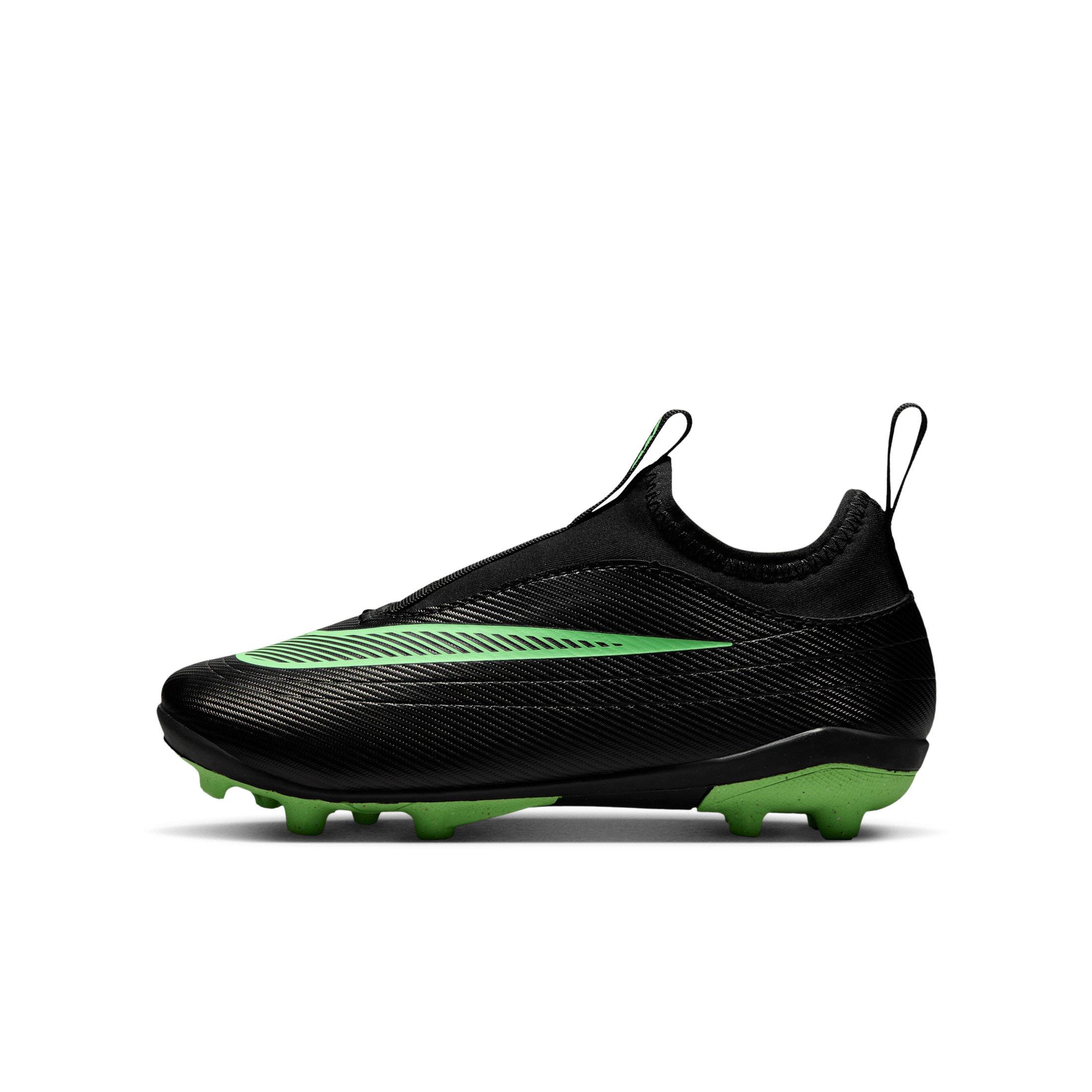 Nike Mercurial Vapor 17 Club MG "Black/Black/Illusion Green" Grade School Kids' Soccer Cleat - BLACK/BLACK/GREEN