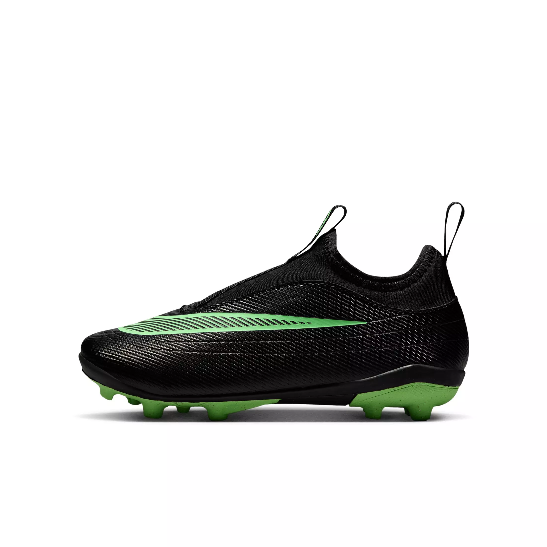 Nike Mercurial Vapor 17 Club MG "Black/Black/Illusion Green" Grade School Kids' Soccer Cleat - BLACK/BLACK/GREEN
