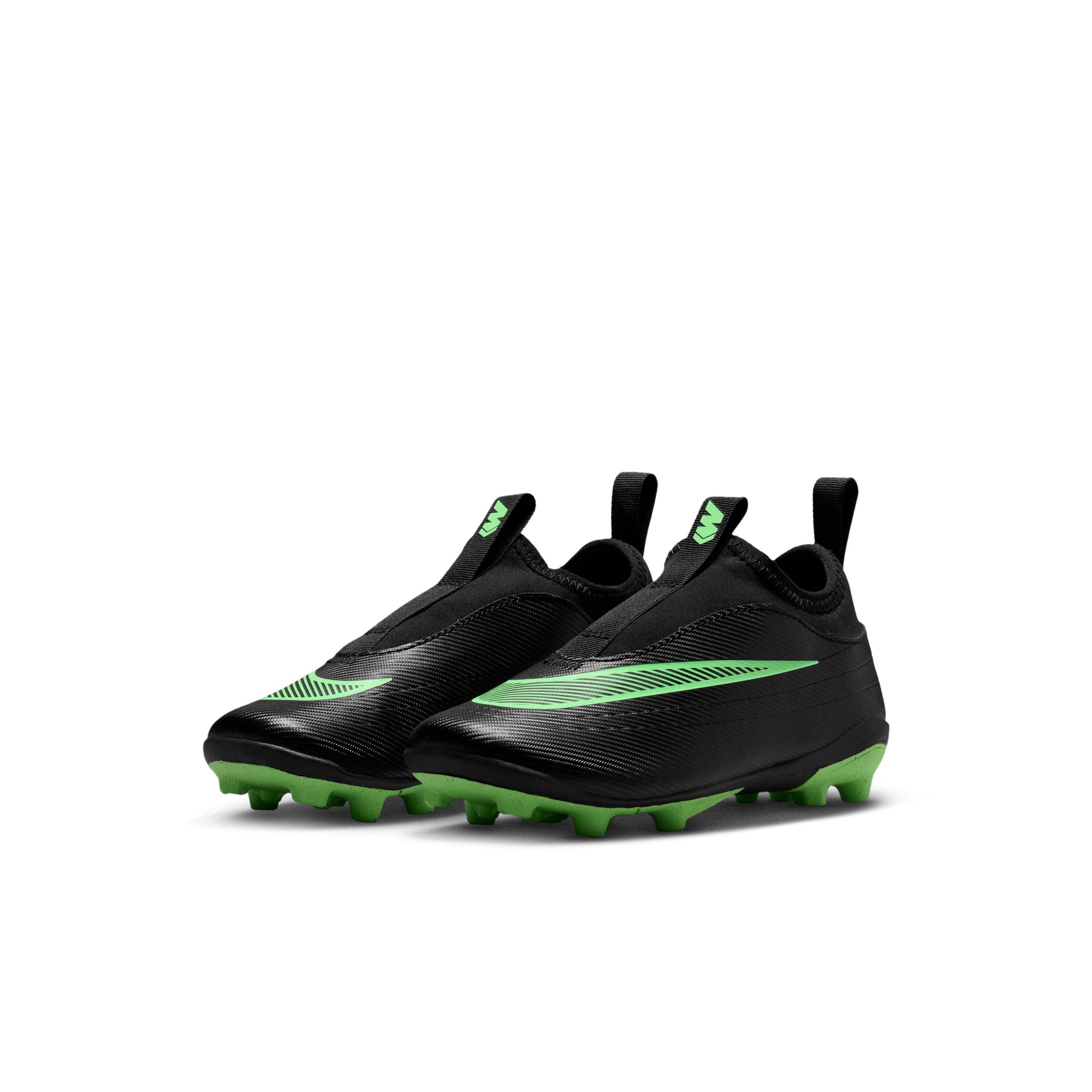 Nike Mercurial Vapor 17 Club MG "Black/Black/Illusion Green" Grade School Kids' Soccer Cleat - BLACK/BLACK/GREEN