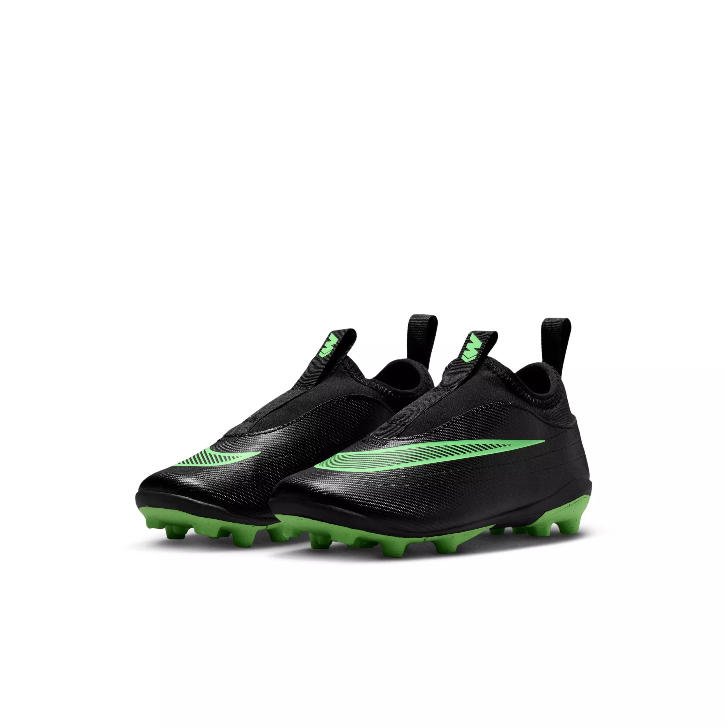 Nike Mercurial Vapor 17 Club MG "Black/Black/Illusion Green" Grade School Kids' Soccer Cleat - BLACK/BLACK/GREEN