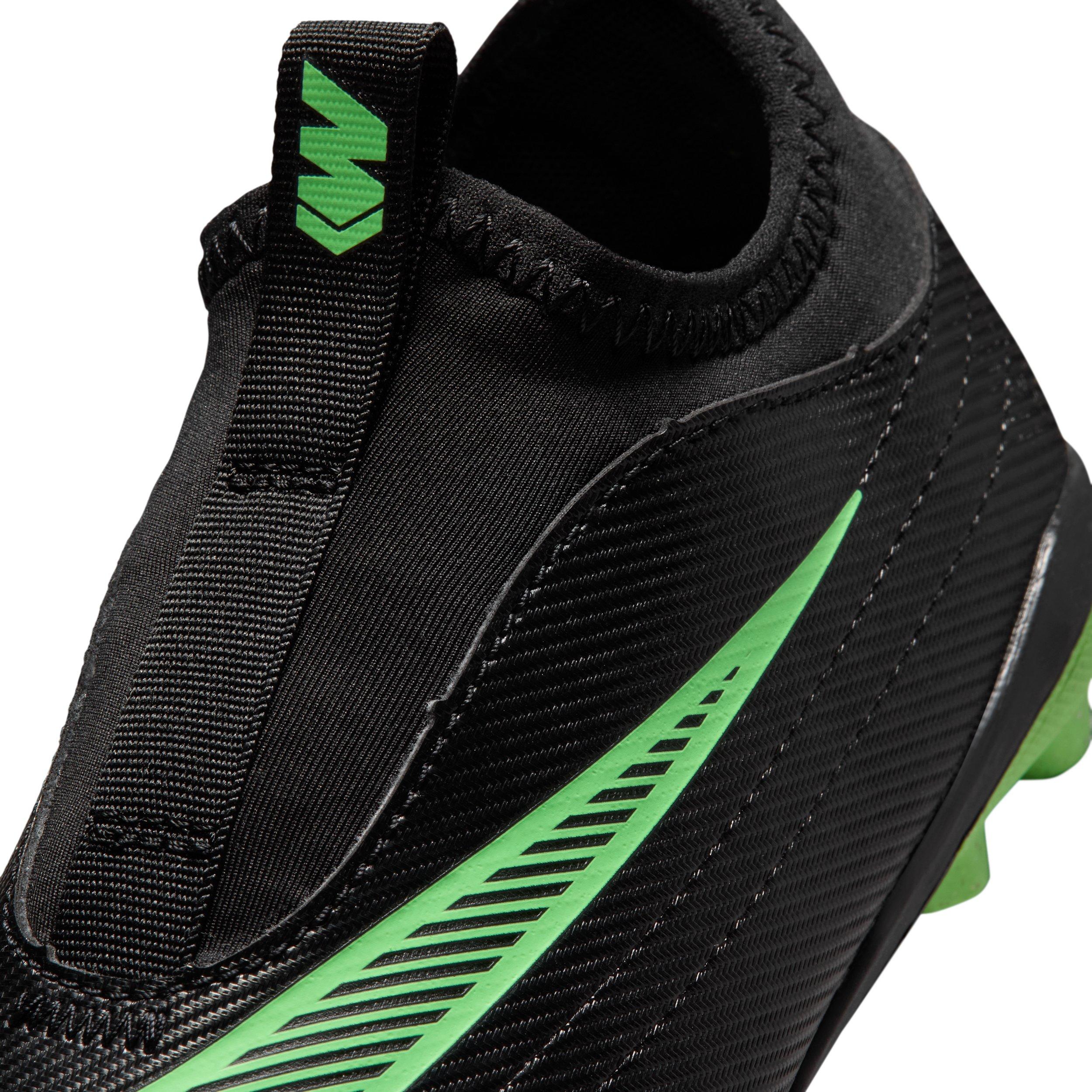 Nike Mercurial Vapor 17 Club MG "Black/Black/Illusion Green" Grade School Kids' Soccer Cleat - BLACK/BLACK/GREEN