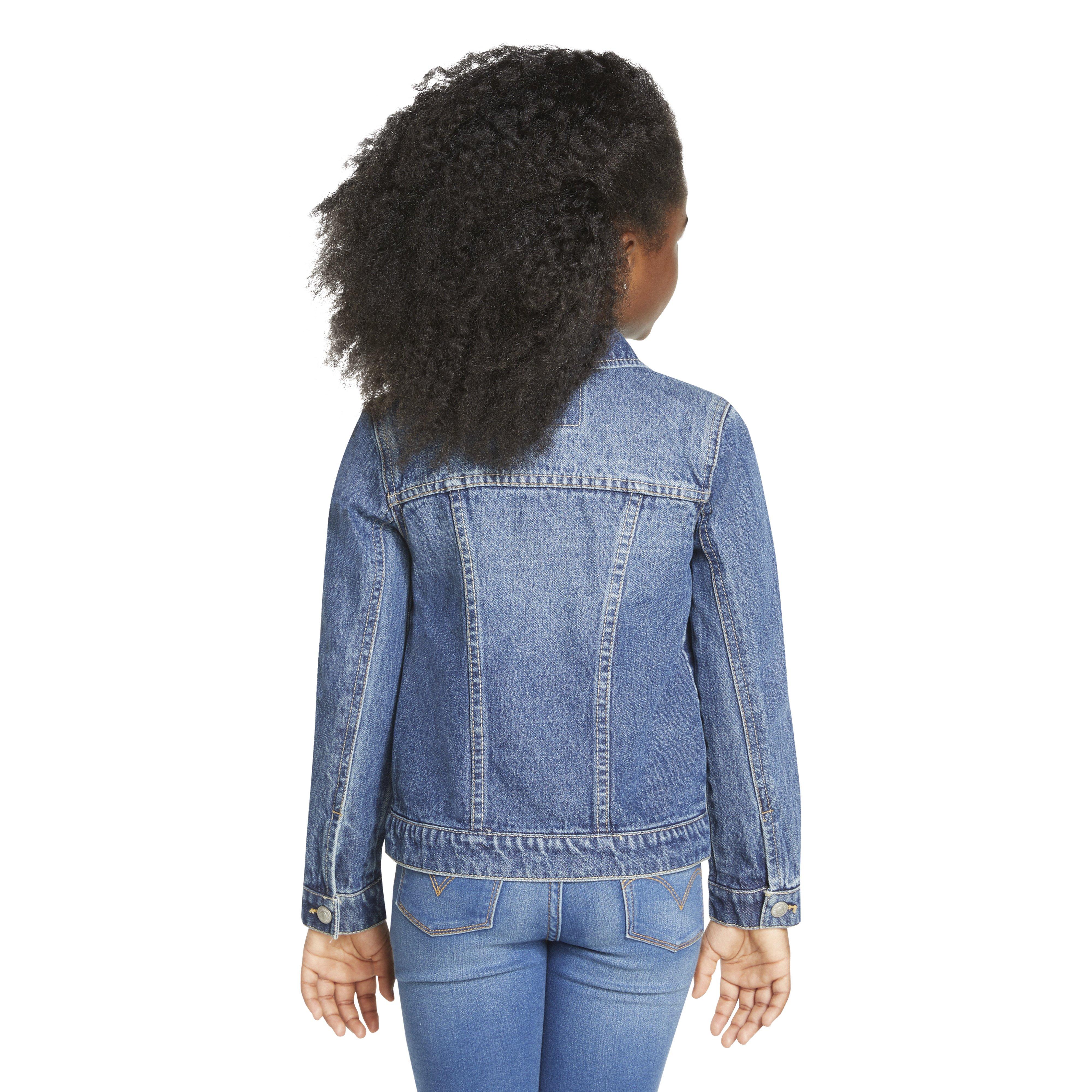 Levi's Little Girls' Trucker Style Medium Wash Denim Jacket - Blue - BLUE Thumbnail View 2