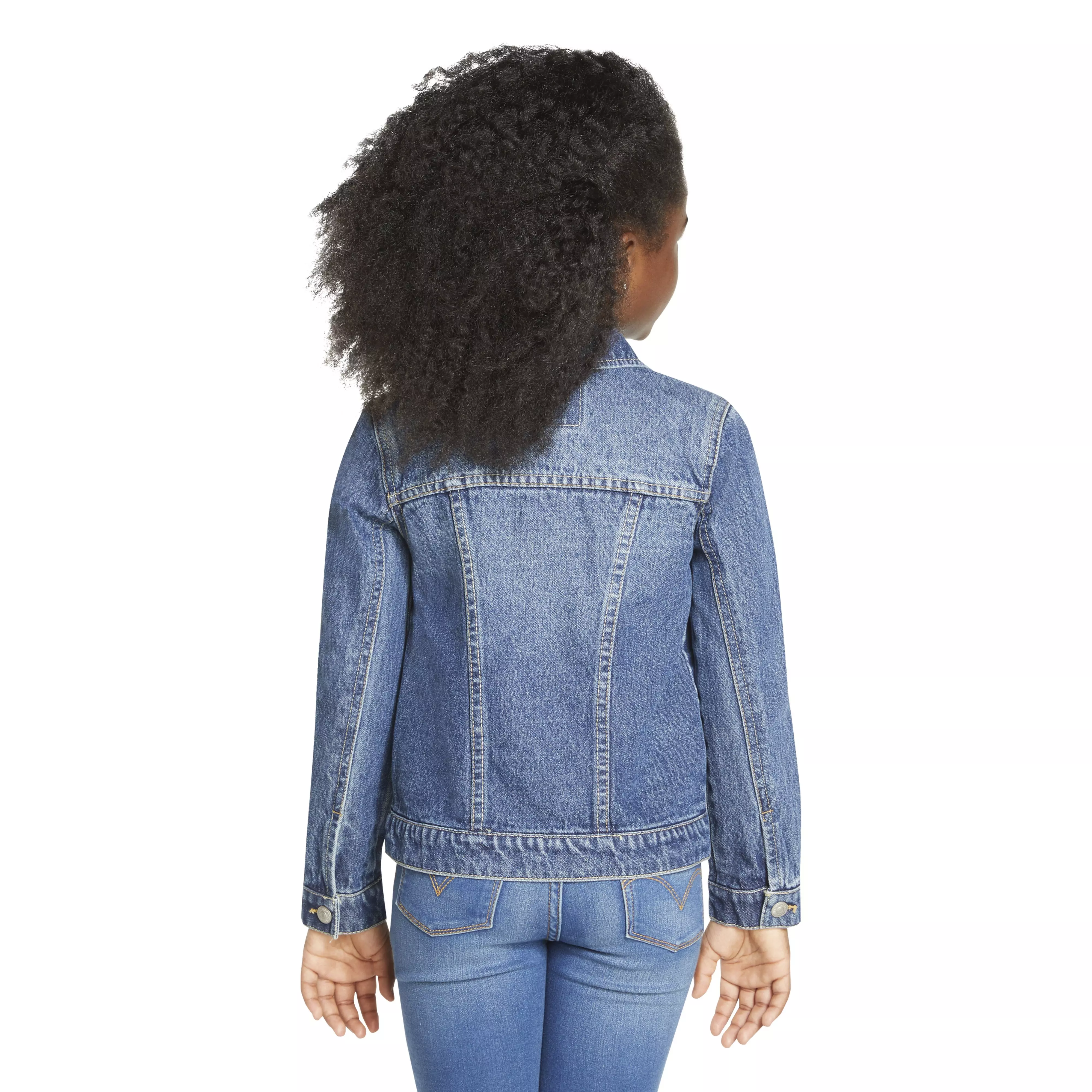 Levi's Little Girls' Trucker Style Medium Wash Denim Jacket - Blue - BLUE
