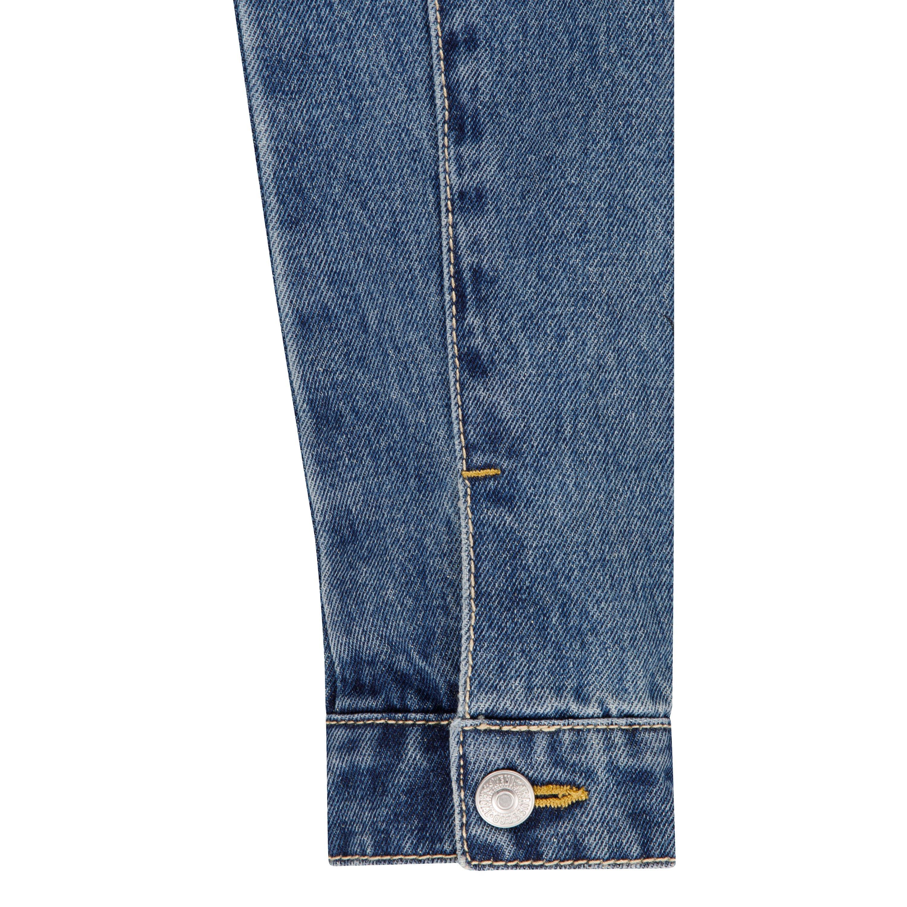 Levi's Little Girls' Trucker Style Medium Blue Wash Denim Jacket - BLUE Thumbnail View 5