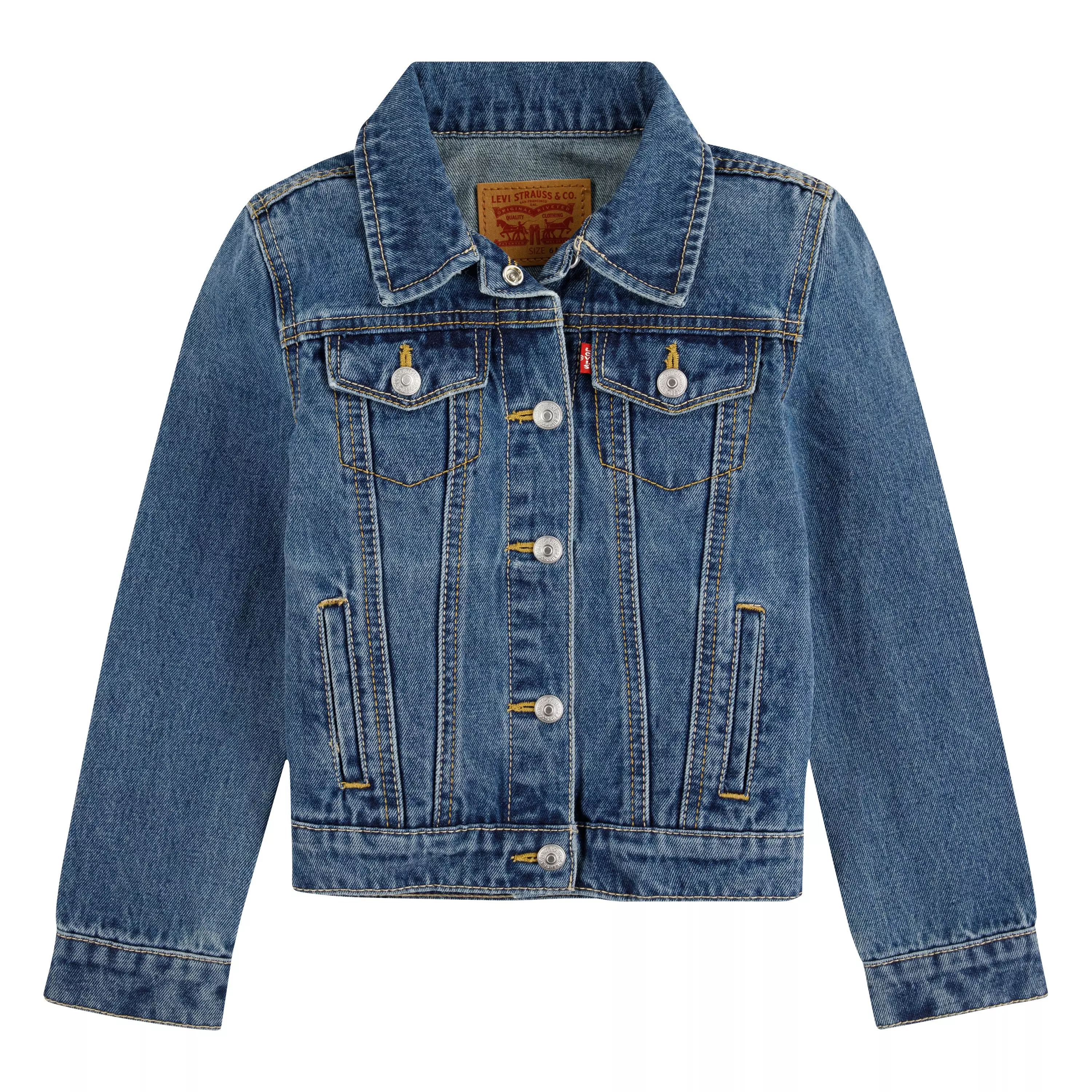 Levi's Little Girls' Trucker Style Medium Blue Wash Denim Jacket - BLUE