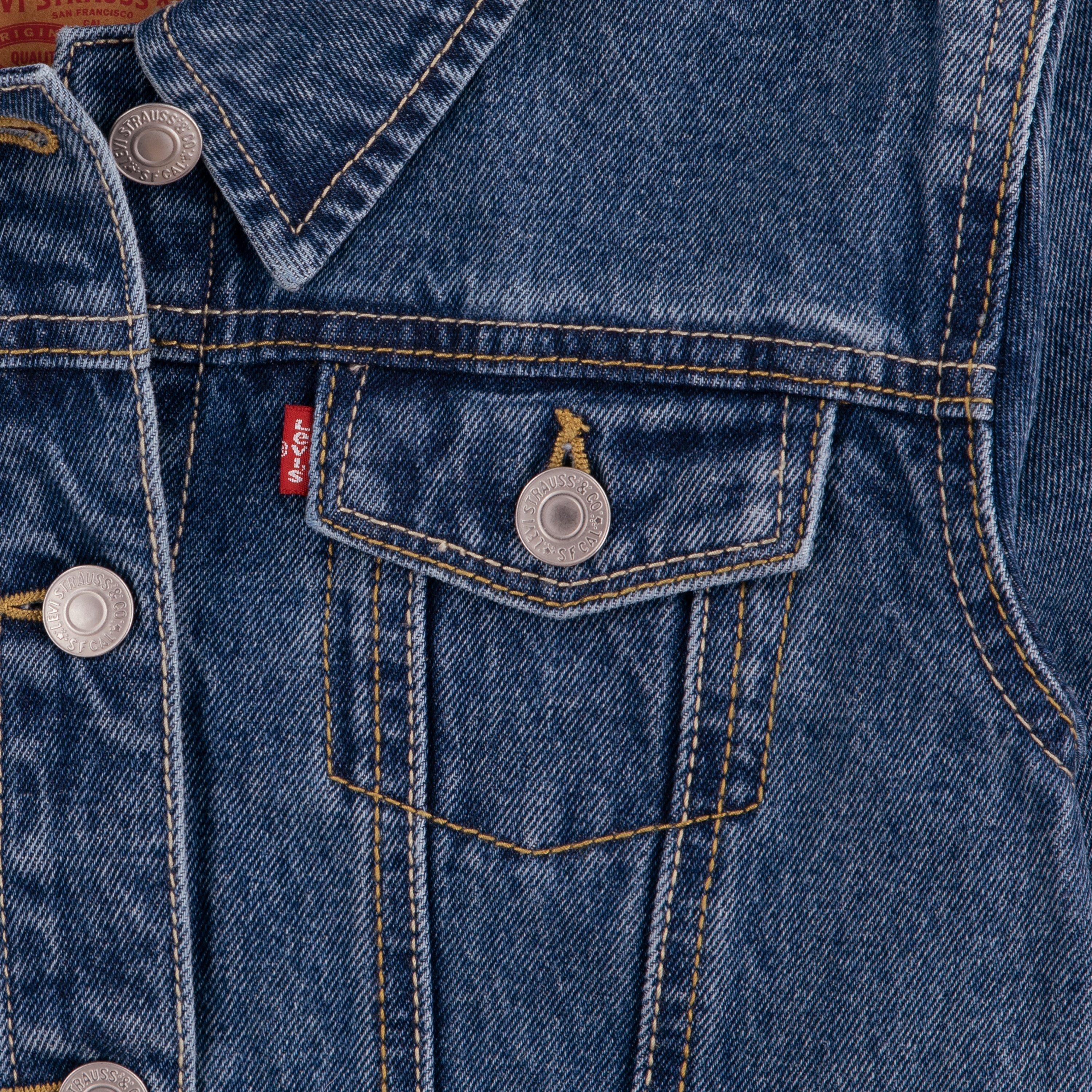 Levi's Big Girls' Trucker Style Medium Blue Wash Denim Jacket - BLUE Thumbnail View 3