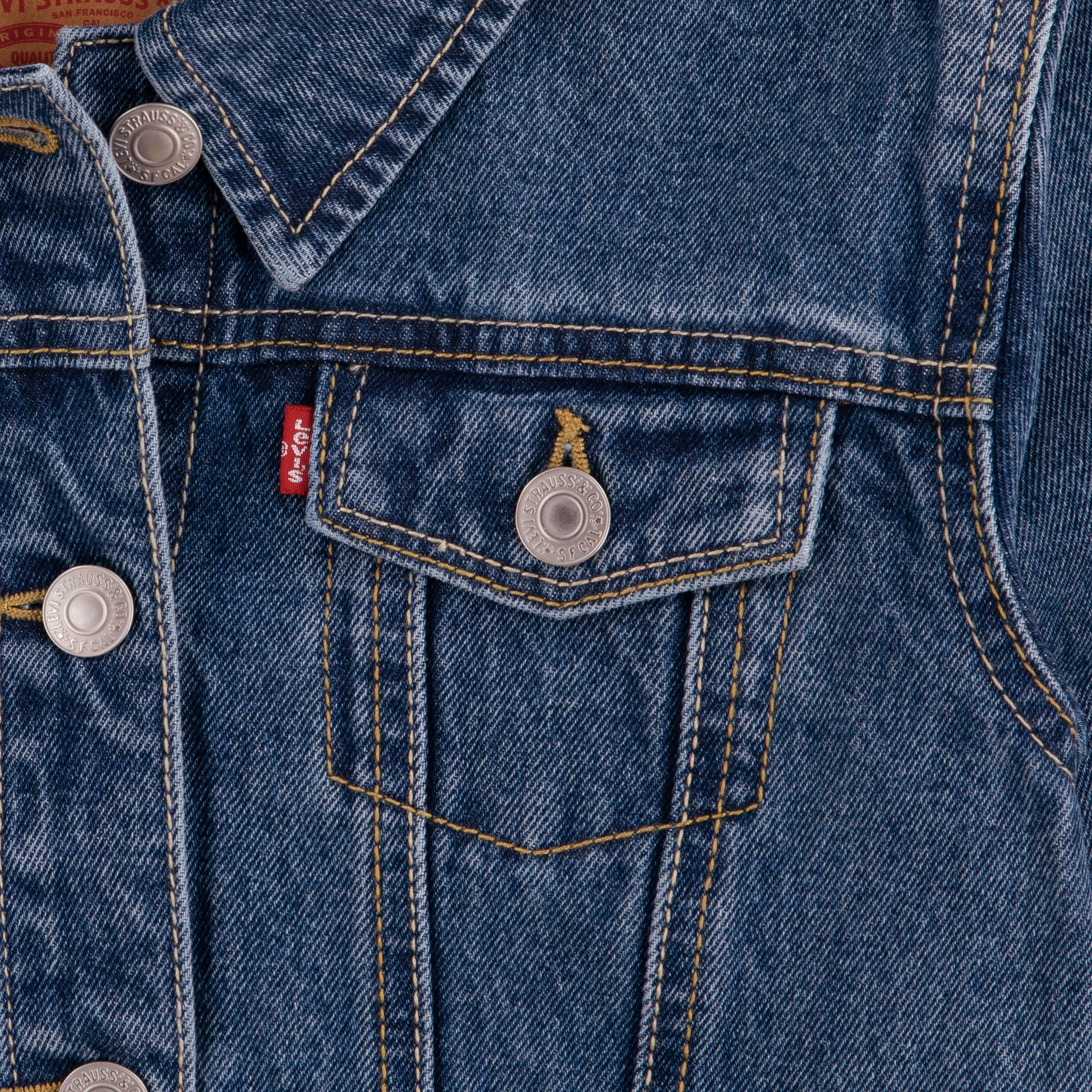 Levi's Big Girls' Trucker Style Medium Blue Wash Denim Jacket - BLUE