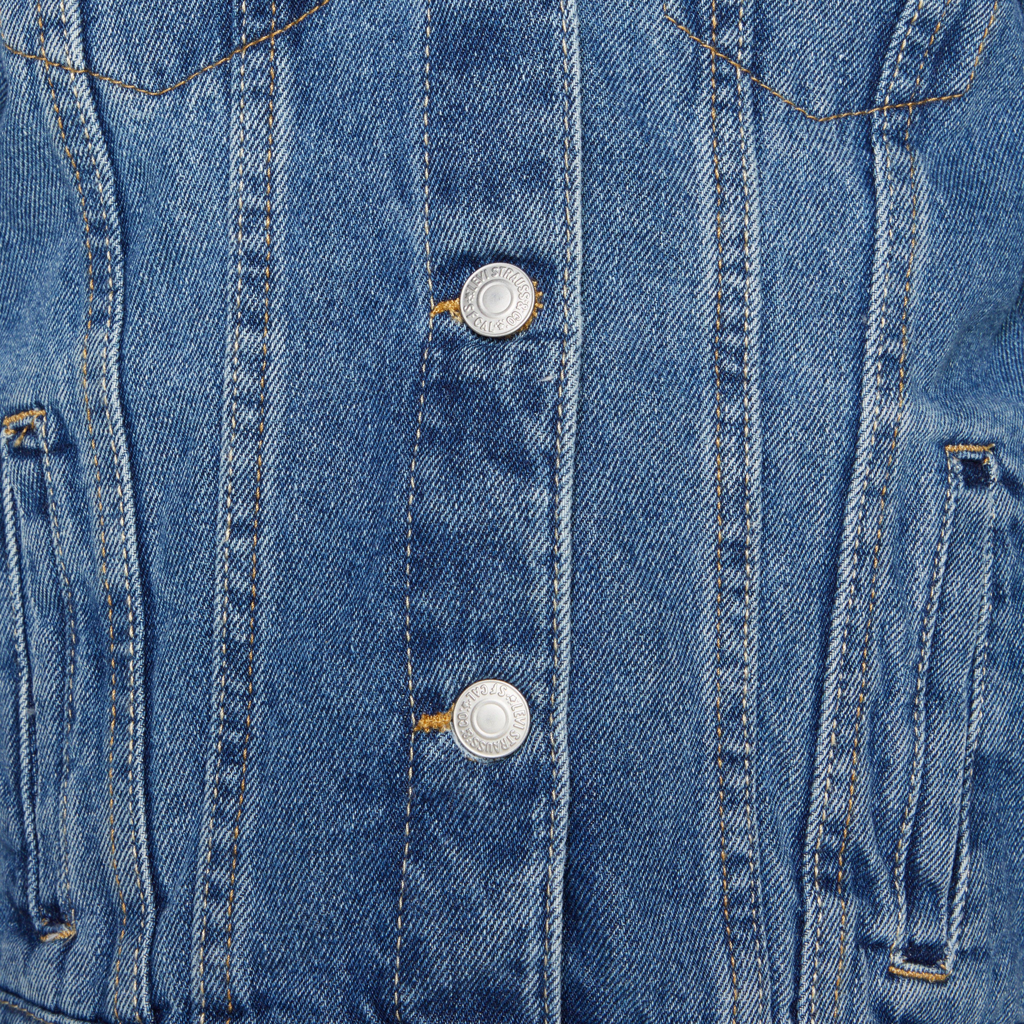 Levi's Big Girls' Trucker Style Medium Blue Wash Denim Jacket - BLUE Thumbnail View 4