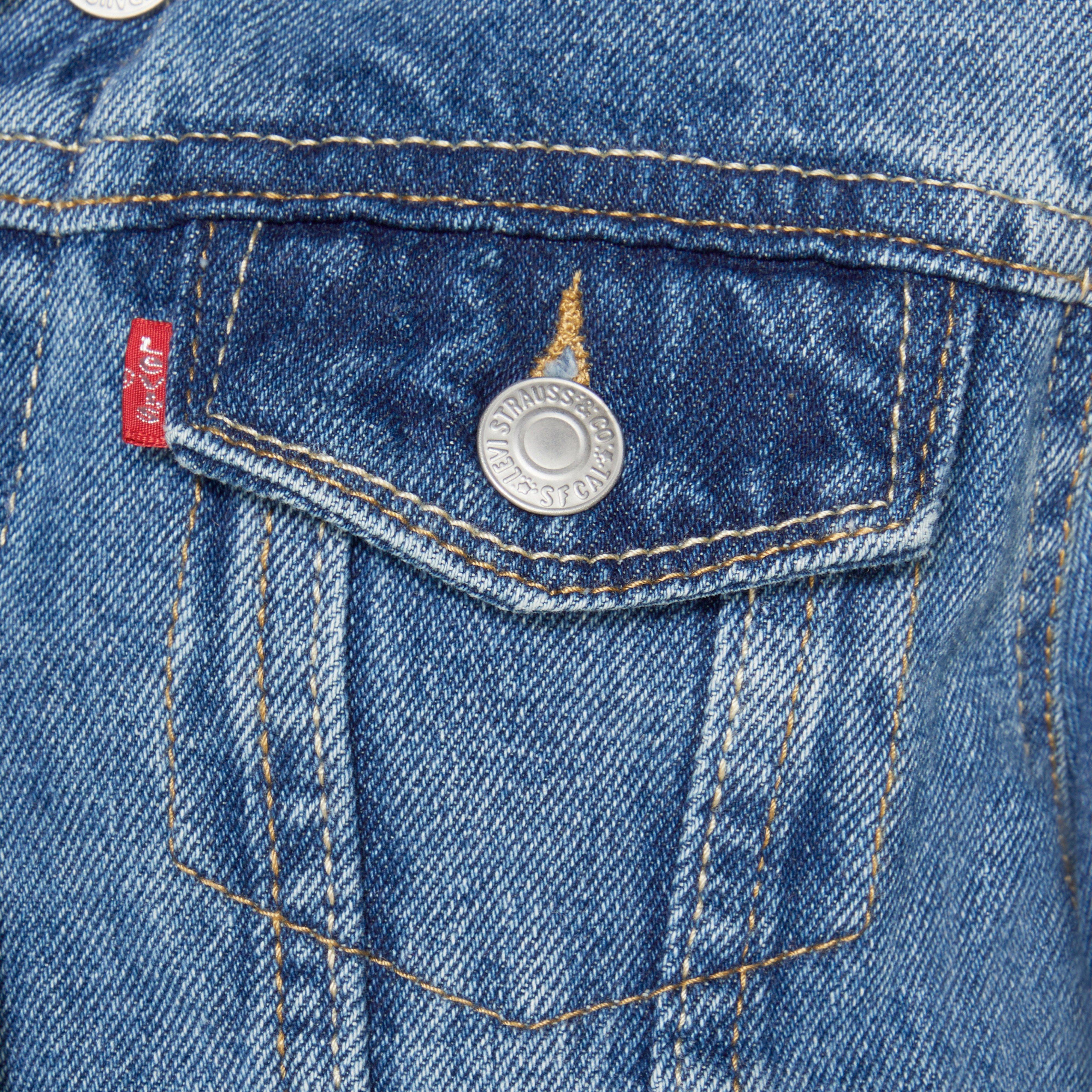 Levi's Big Girls' Trucker Style Medium Blue Wash Denim Jacket - BLUE Thumbnail View 5