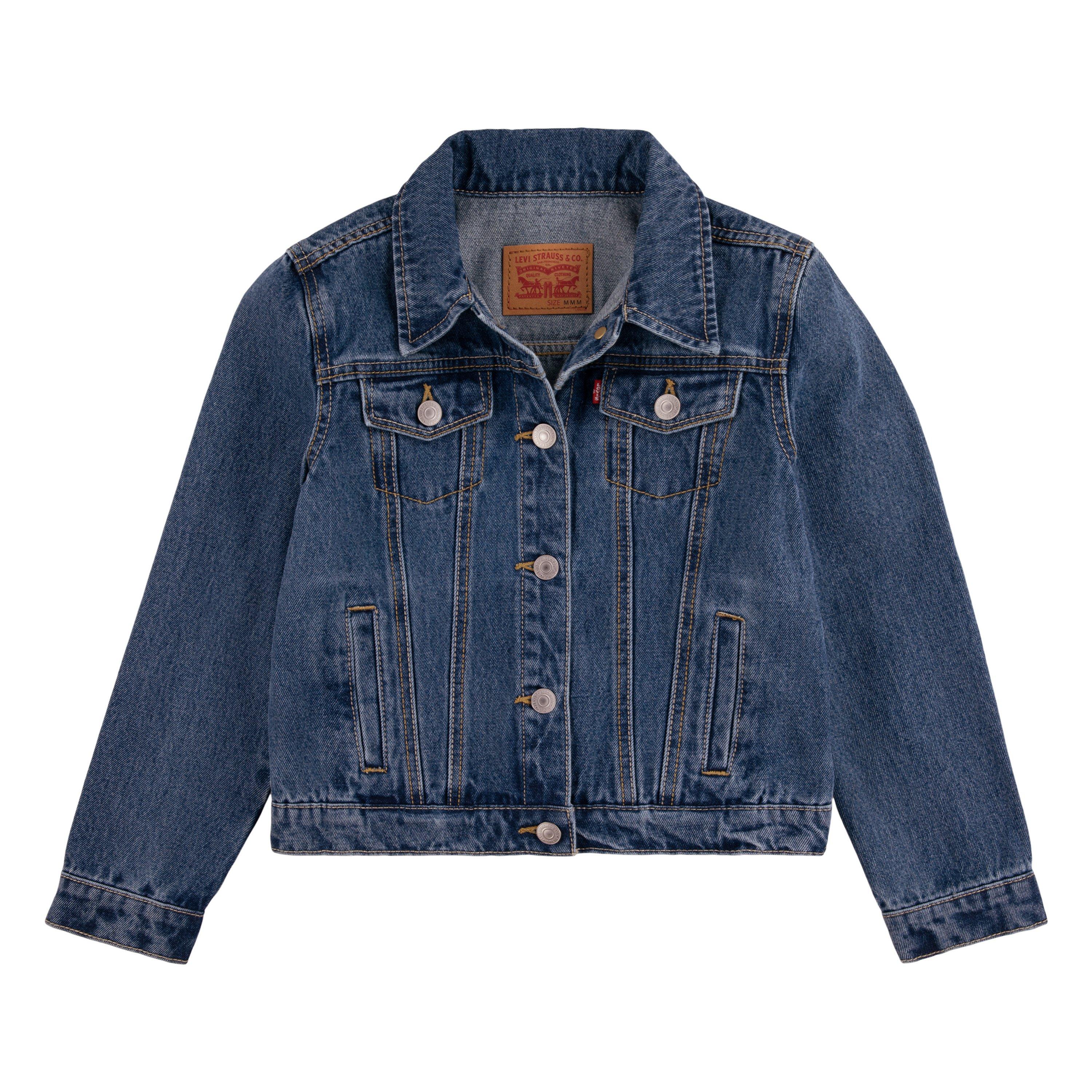 Levi's Big Girls' Trucker Style Medium Blue Wash Denim Jacket - BLUE Thumbnail View 7