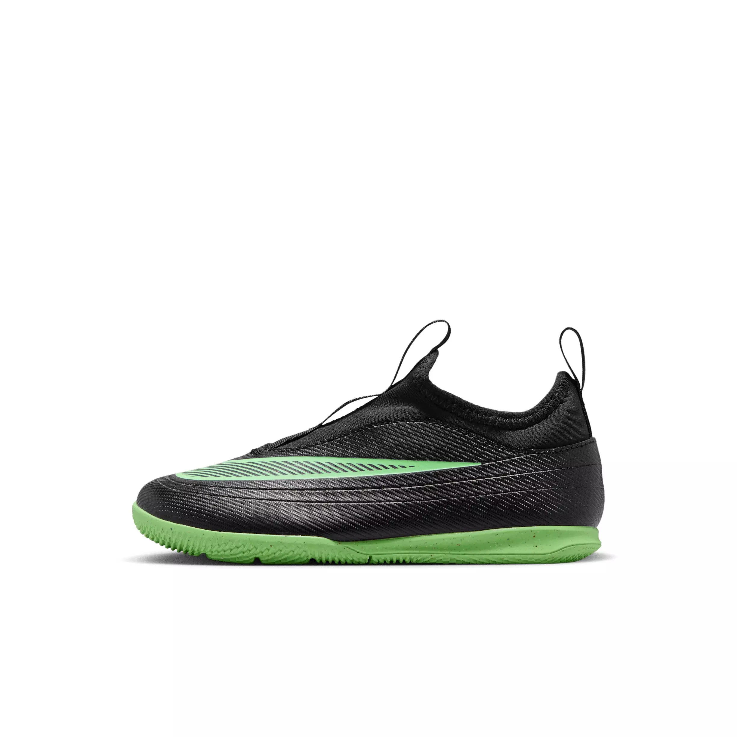 Nike Mercurial Vapor 17 Club IC "Black/Black/Illusion Green" Preschool Kids' Soccer Shoe - BLACK/BLACK/GREEN
