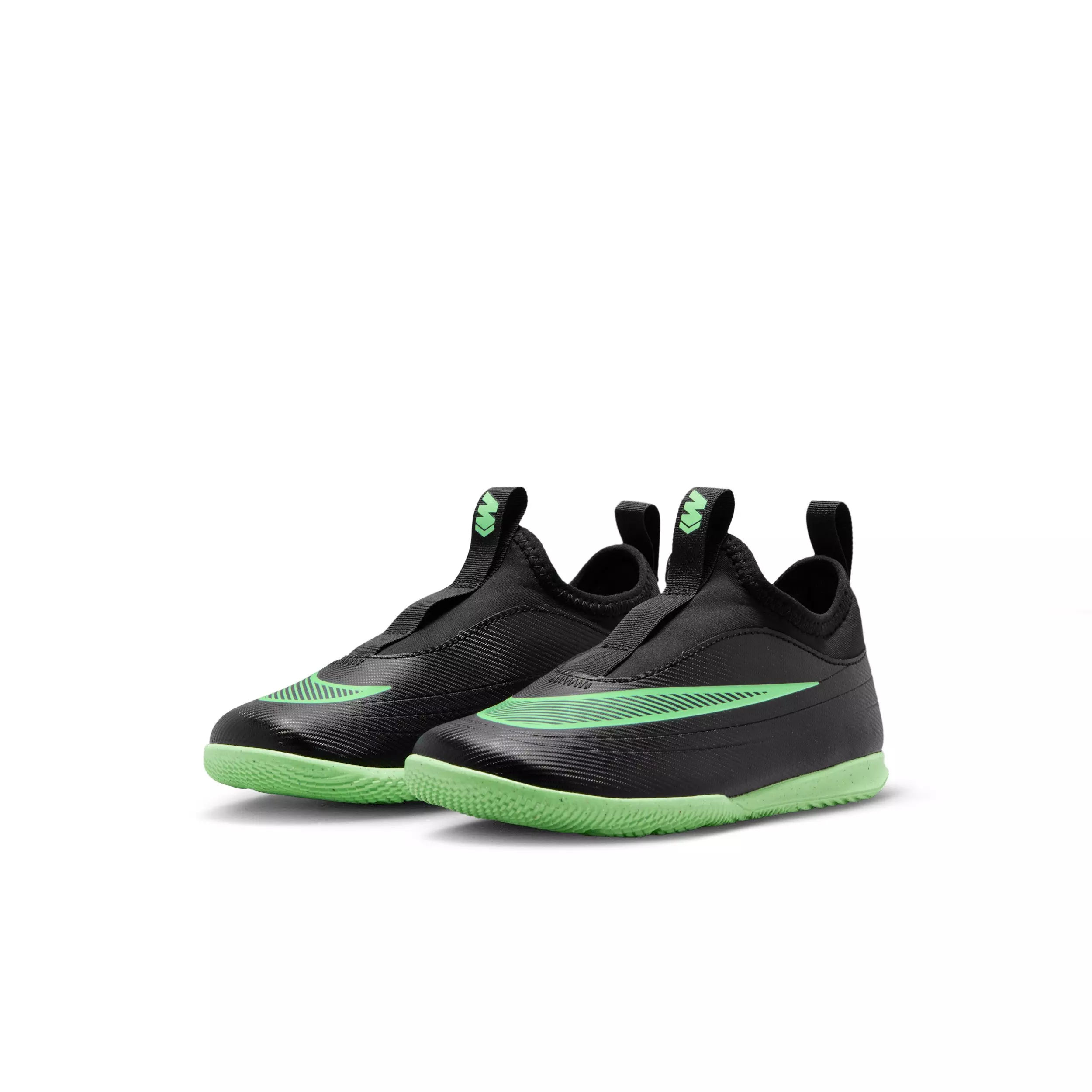 Nike Mercurial Vapor 17 Club IC "Black/Black/Illusion Green" Preschool Kids' Soccer Shoe - BLACK/BLACK/GREEN