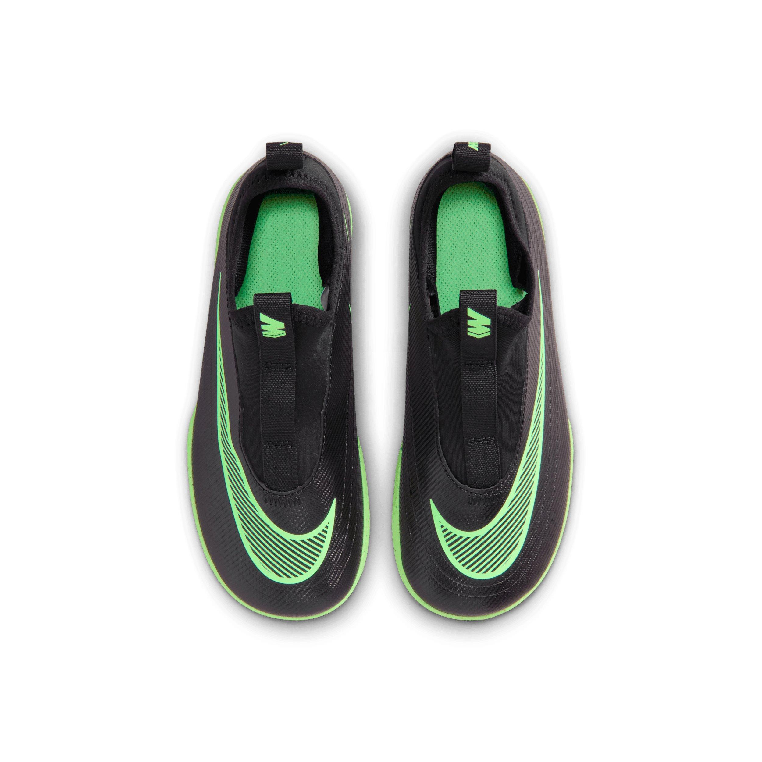 Nike Mercurial Vapor 17 Club IC "Black/Black/Illusion Green" Preschool Kids' Soccer Shoe - BLACK/BLACK/GREEN