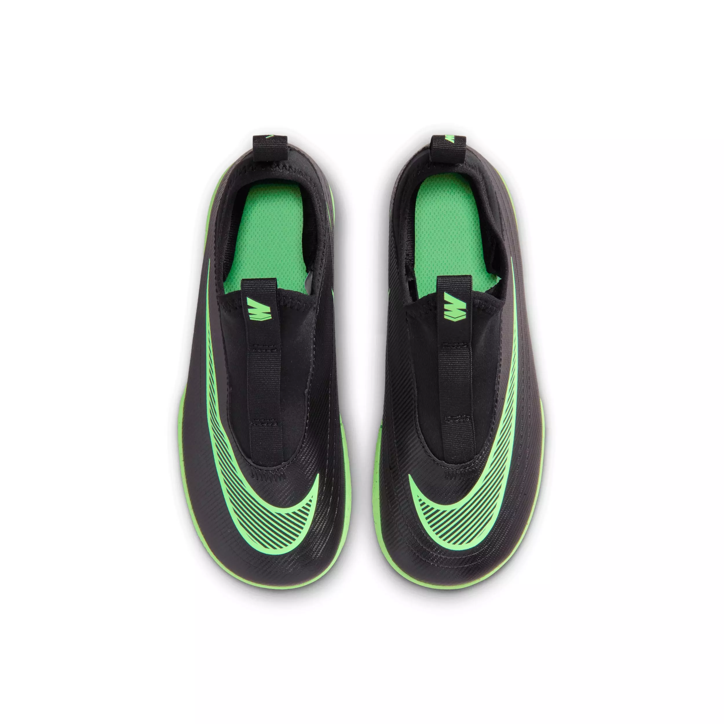 Nike Mercurial Vapor 17 Club IC "Black/Black/Illusion Green" Preschool Kids' Soccer Shoe - BLACK/BLACK/GREEN