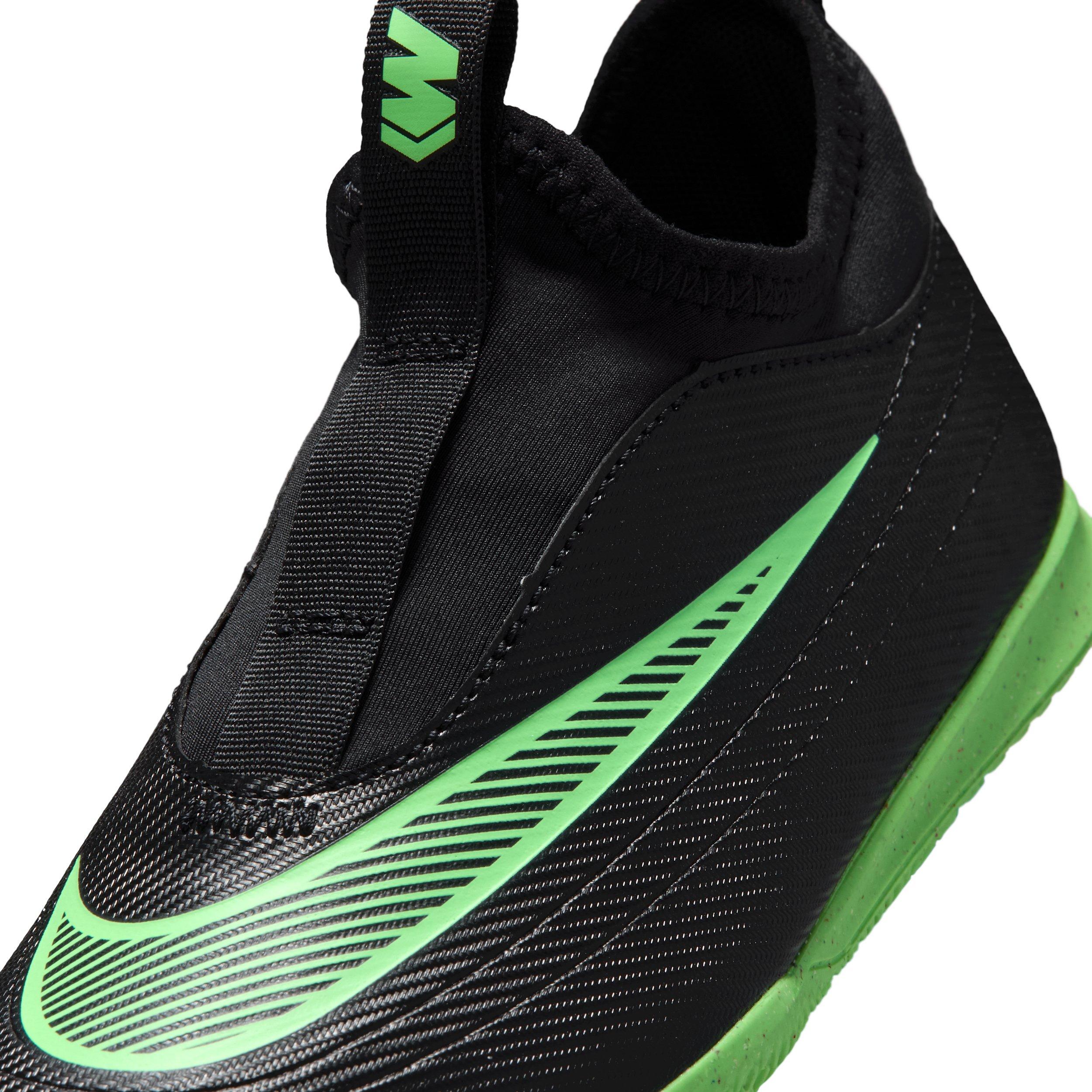 Nike Mercurial Vapor 17 Club IC "Black/Black/Illusion Green" Preschool Kids' Soccer Shoe - BLACK/BLACK/GREEN