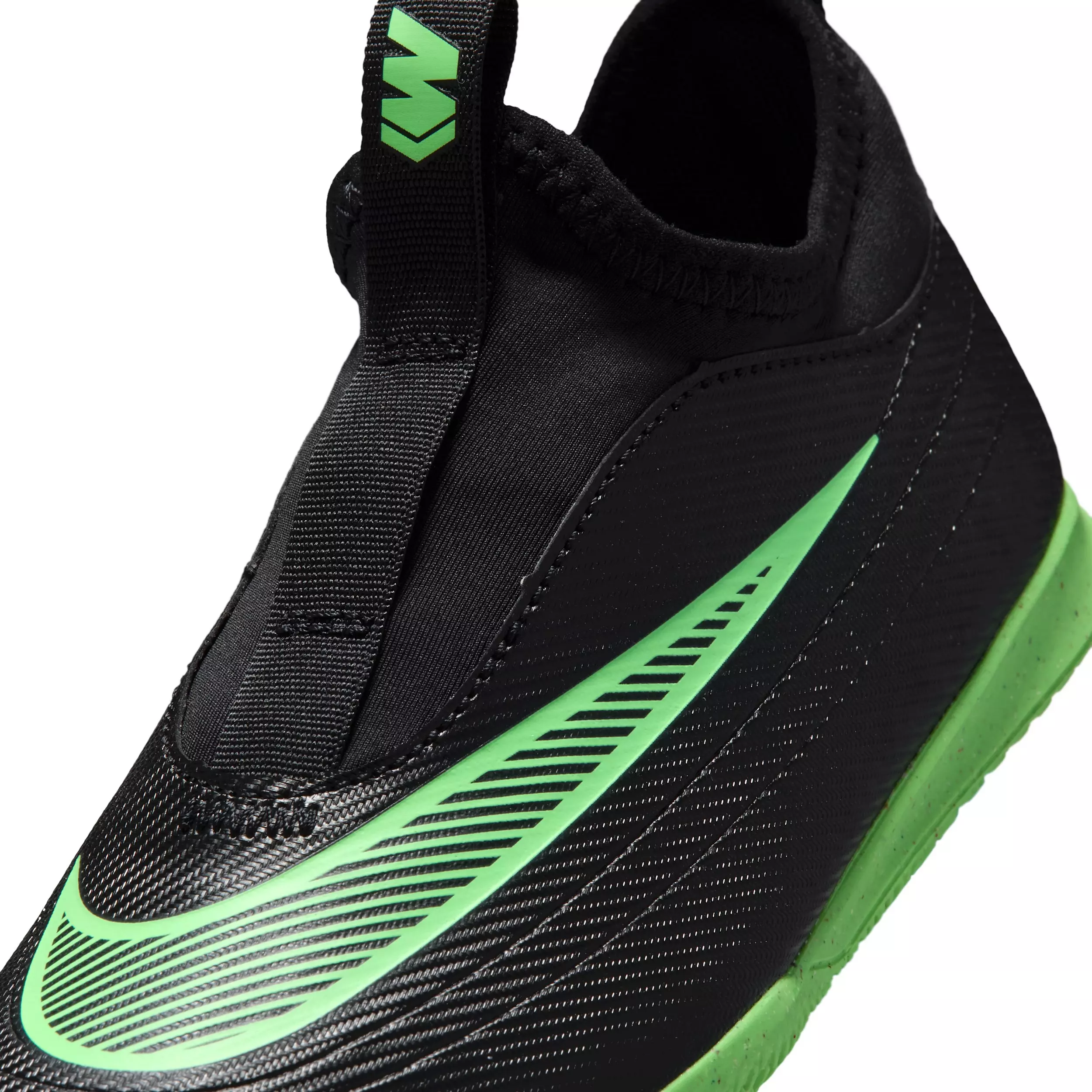 Nike Mercurial Vapor 17 Club IC "Black/Black/Illusion Green" Preschool Kids' Soccer Shoe - BLACK/BLACK/GREEN