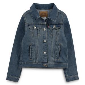 Levi's Big Girls' Trucker Style Dark Blue Wash Denim Jacket