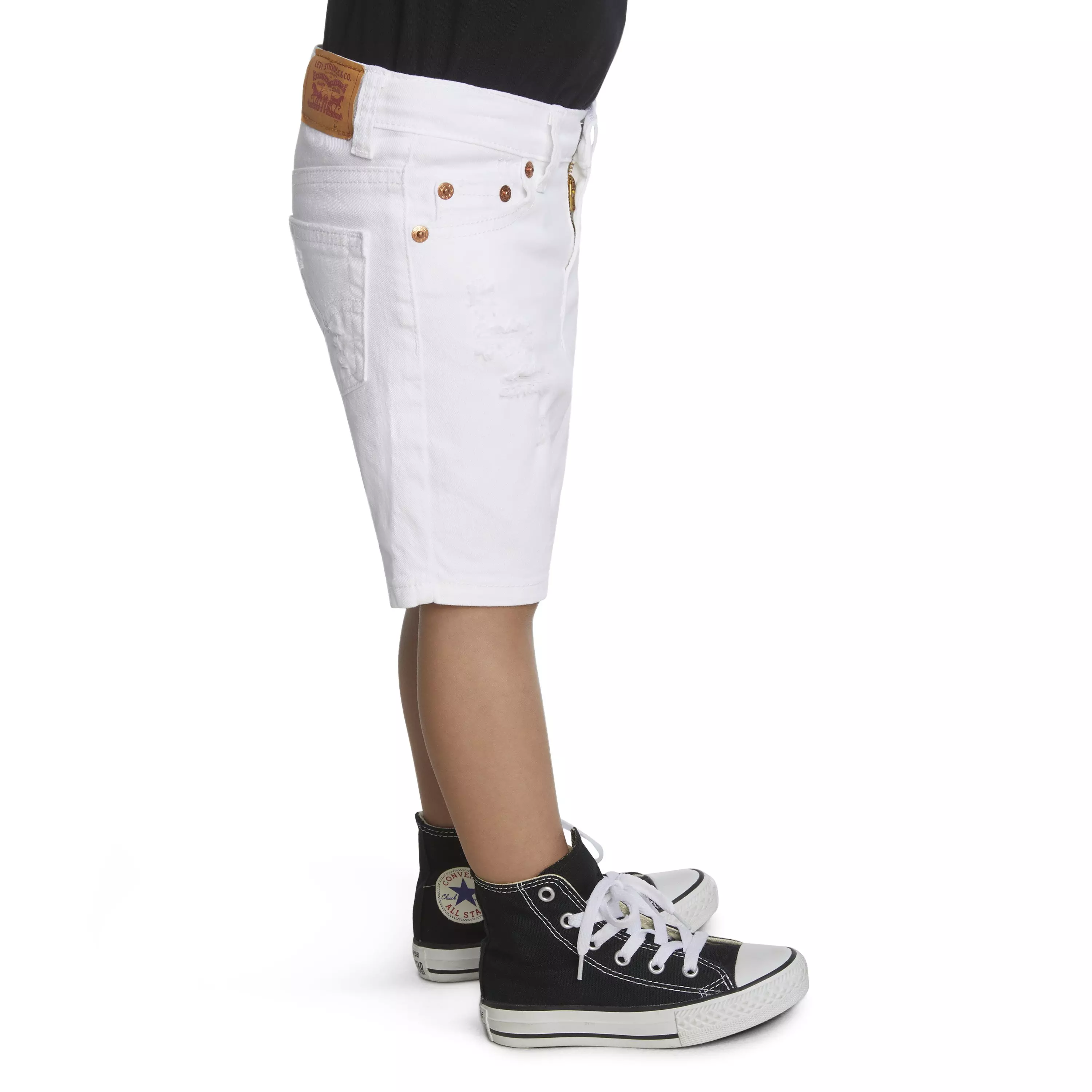 Levi's Toddler Boys' 511 Slim Fit White Wash Denim Shorts - WHITE