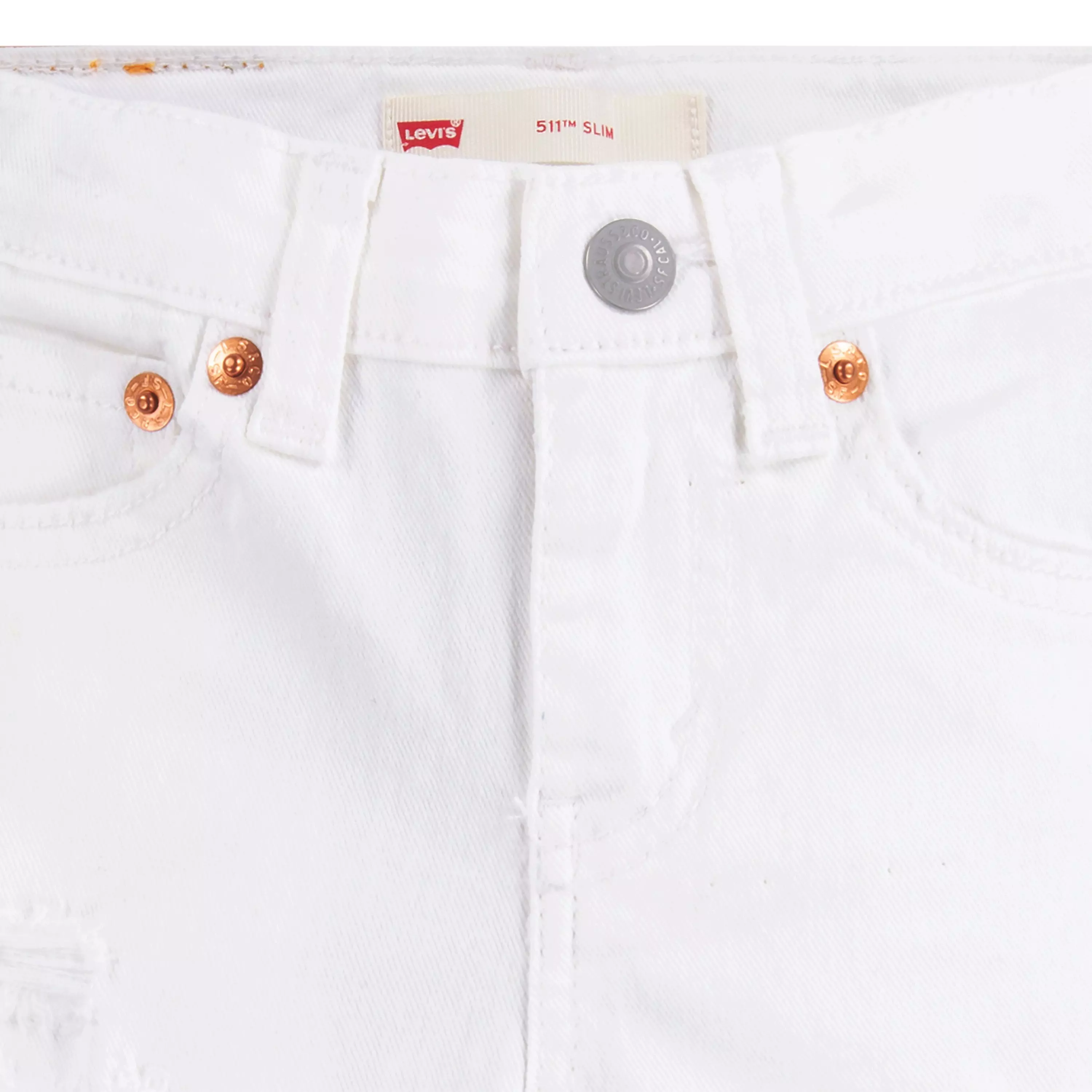 Levi's Toddler Boys' 511 Slim Fit White Wash Denim Shorts - WHITE