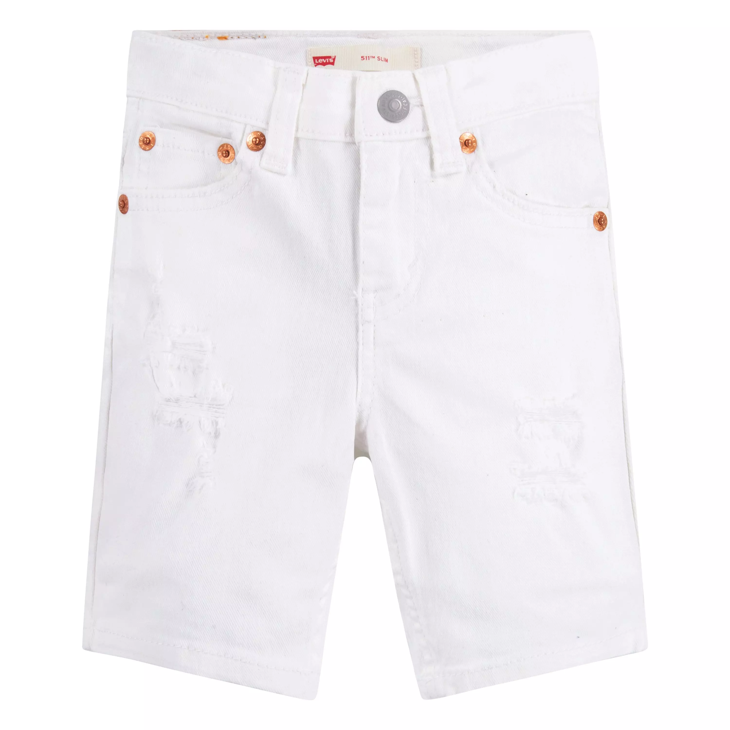 Levi's Toddler Boys' 511 Slim Fit White Wash Denim Shorts - WHITE