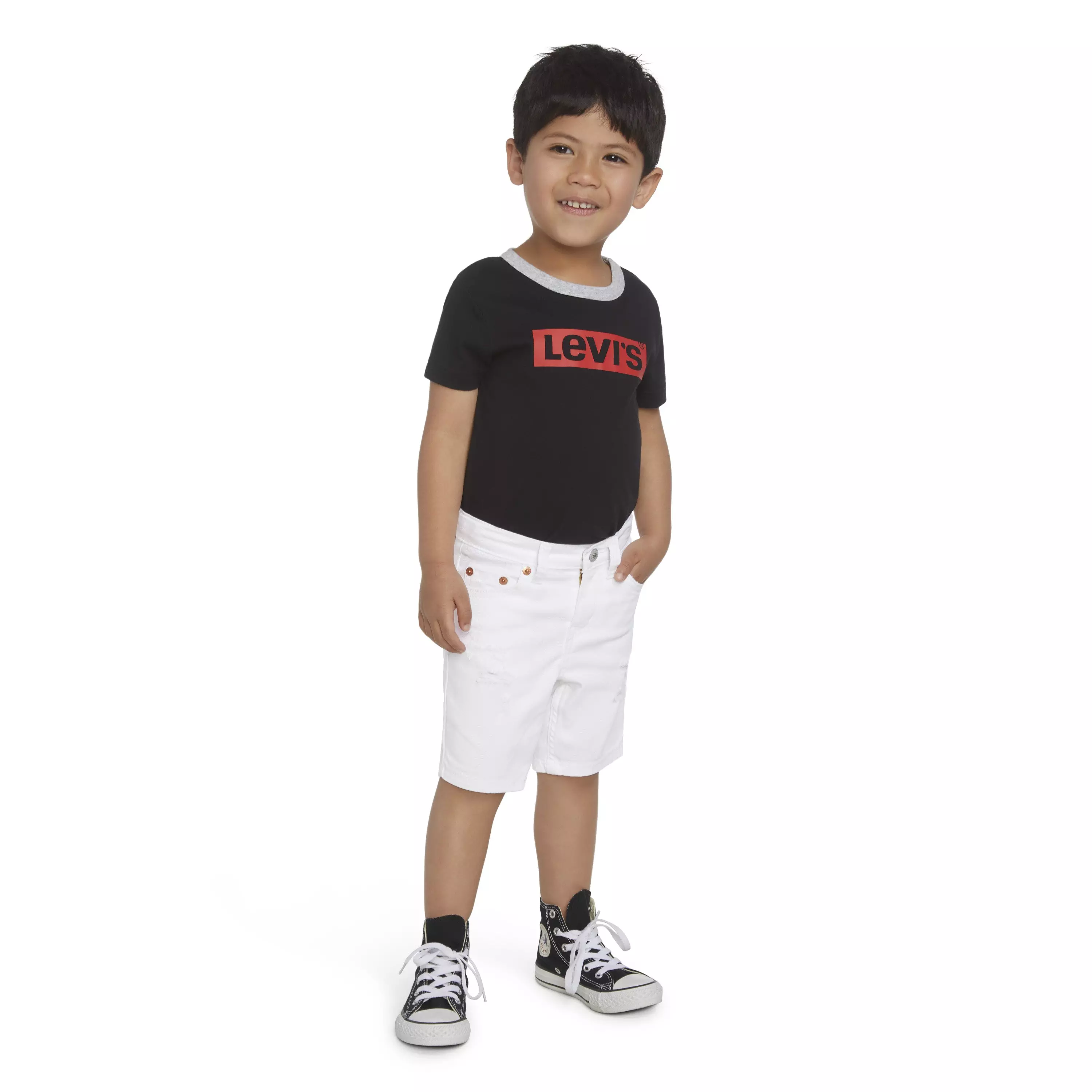 Levi's Toddler Boys' 511 Slim Fit White Wash Denim Shorts - WHITE