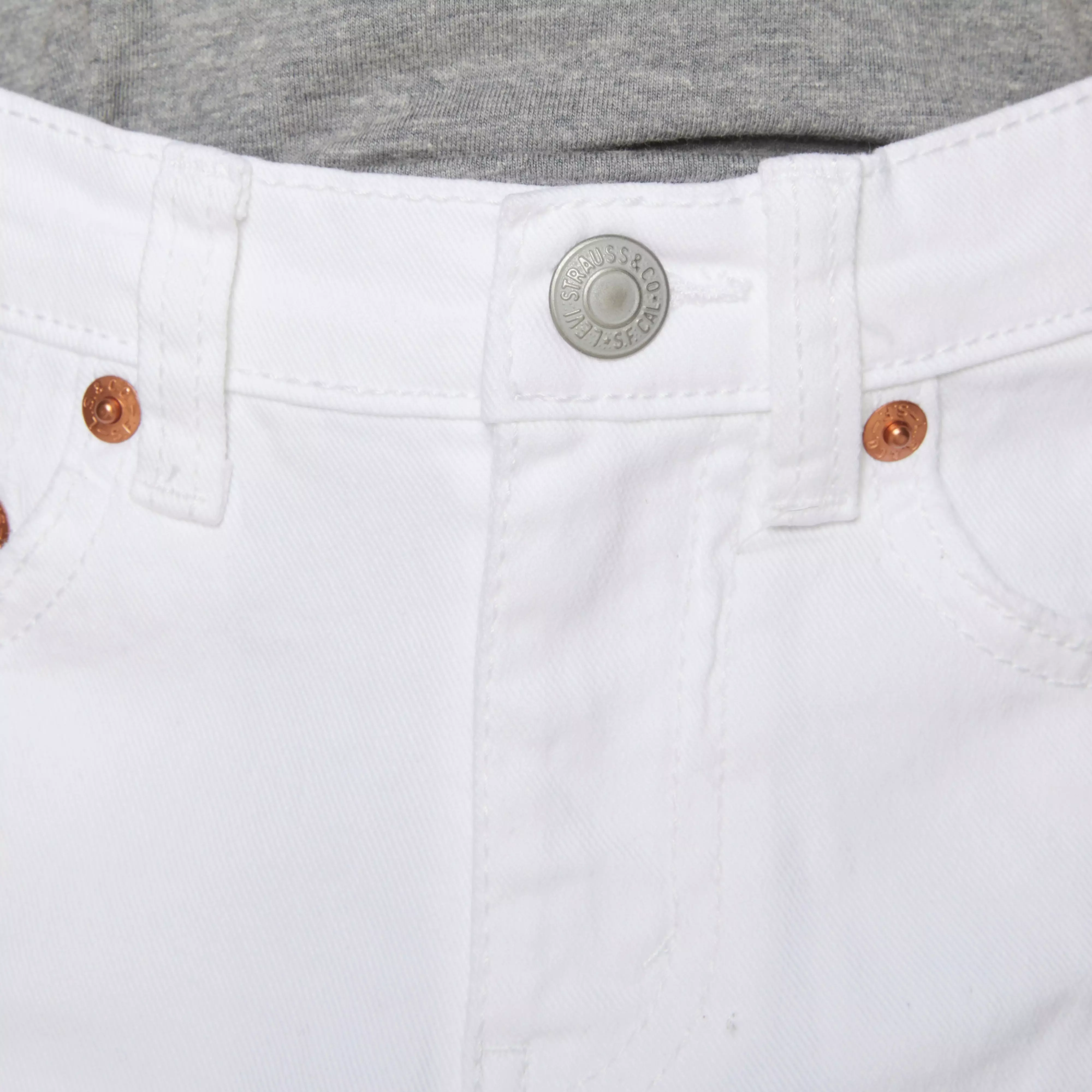 Levi's Little Boys' 511 Slim Fit White Wash Denim Shorts - WHITE