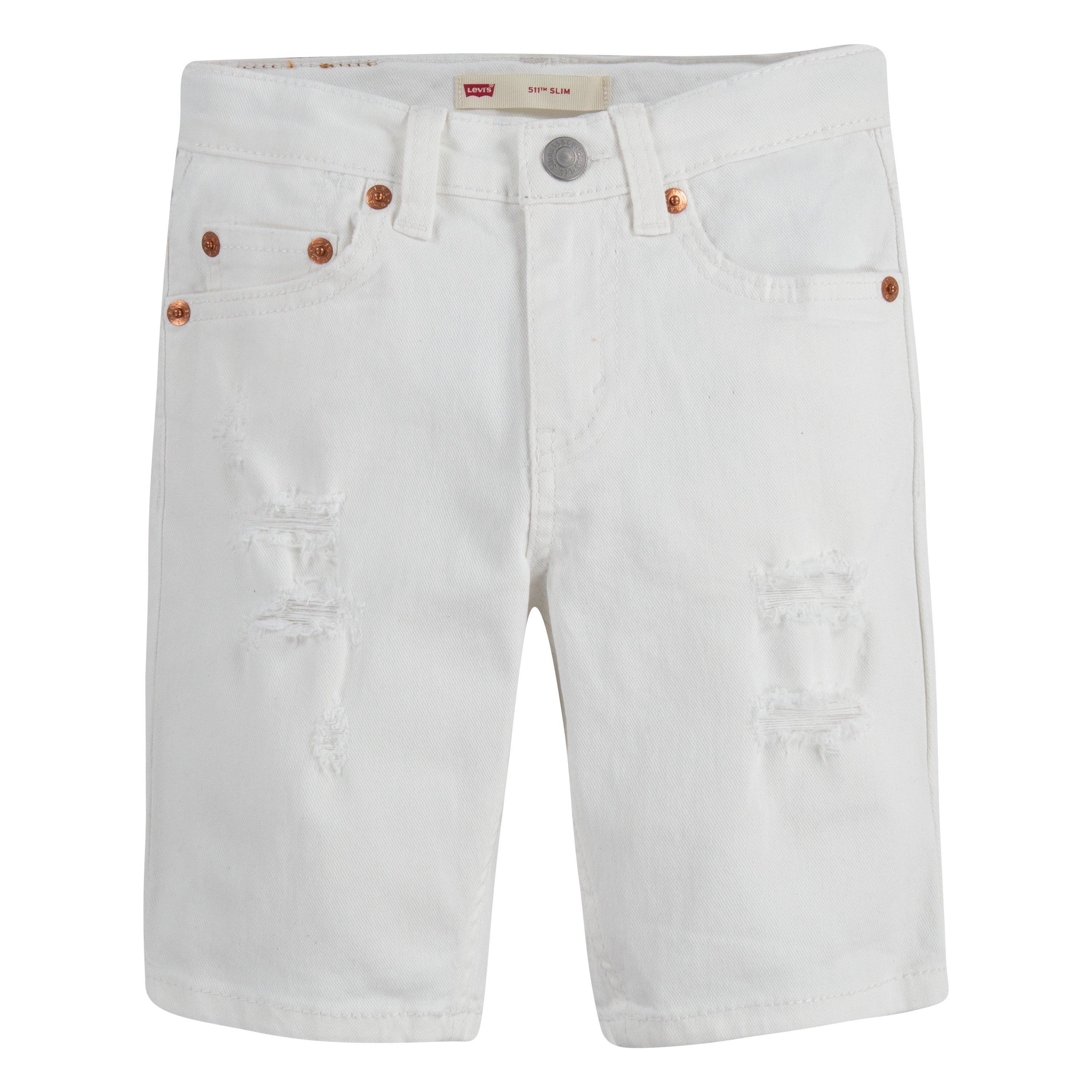 Levi's Little Boys' 511 Slim Fit Wash Denim Shorts - White - WHITE Thumbnail View 8
