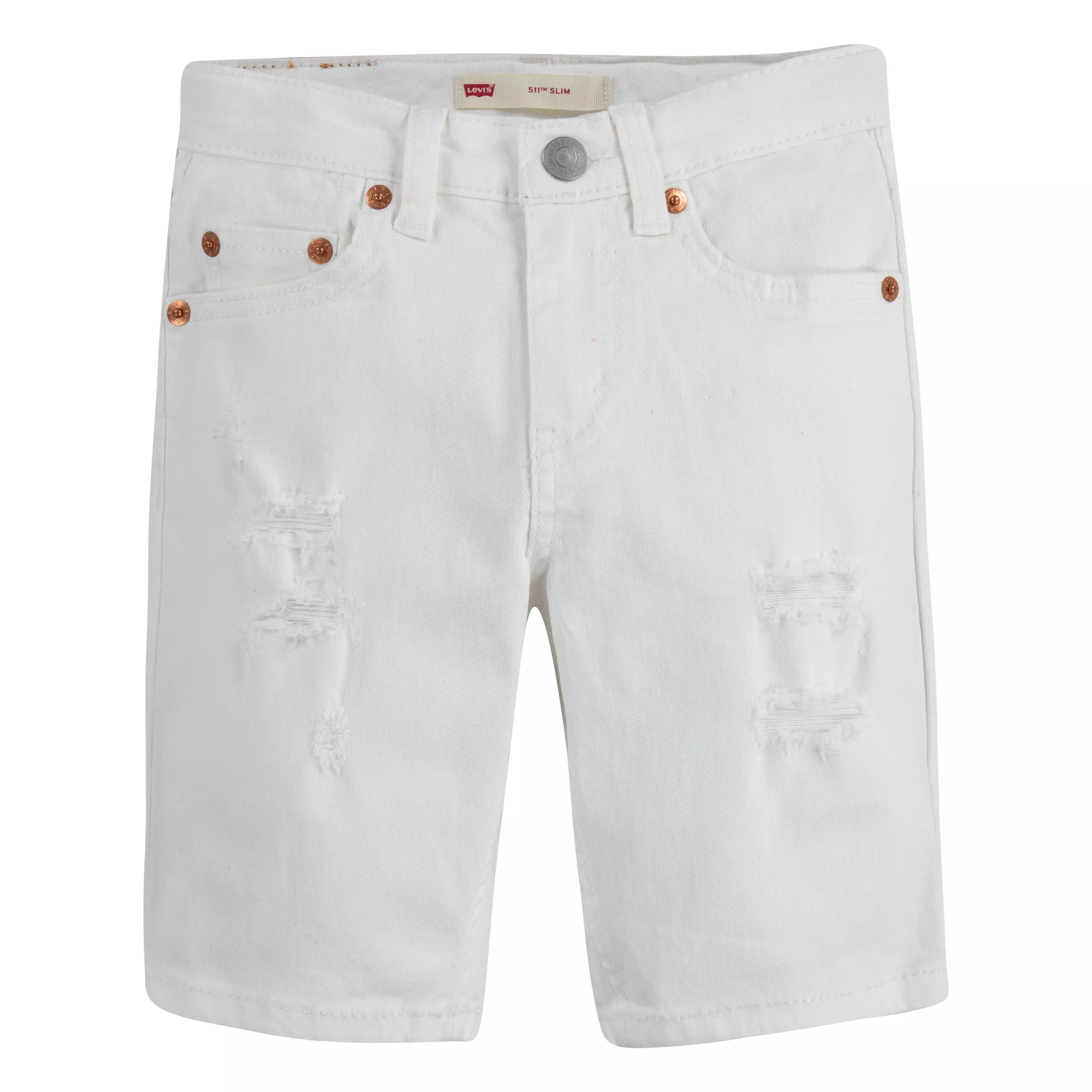 Levi's Little Boys' 511 Slim Fit White Wash Denim Shorts - WHITE