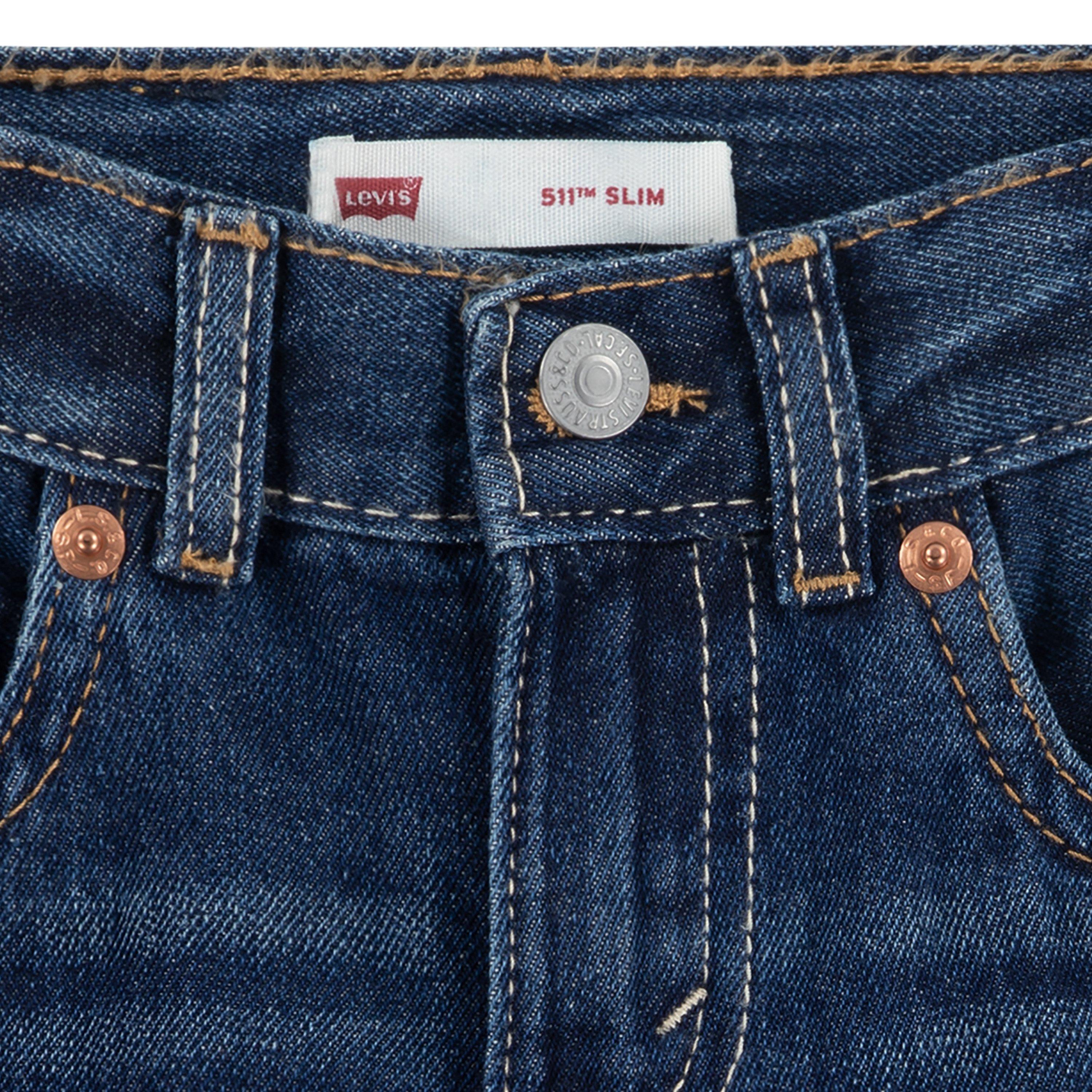 Levi's Toddler Boys' 511 Slim Fit Wash Denim Shorts - Dark Blue - AS SHOWN Thumbnail View 4