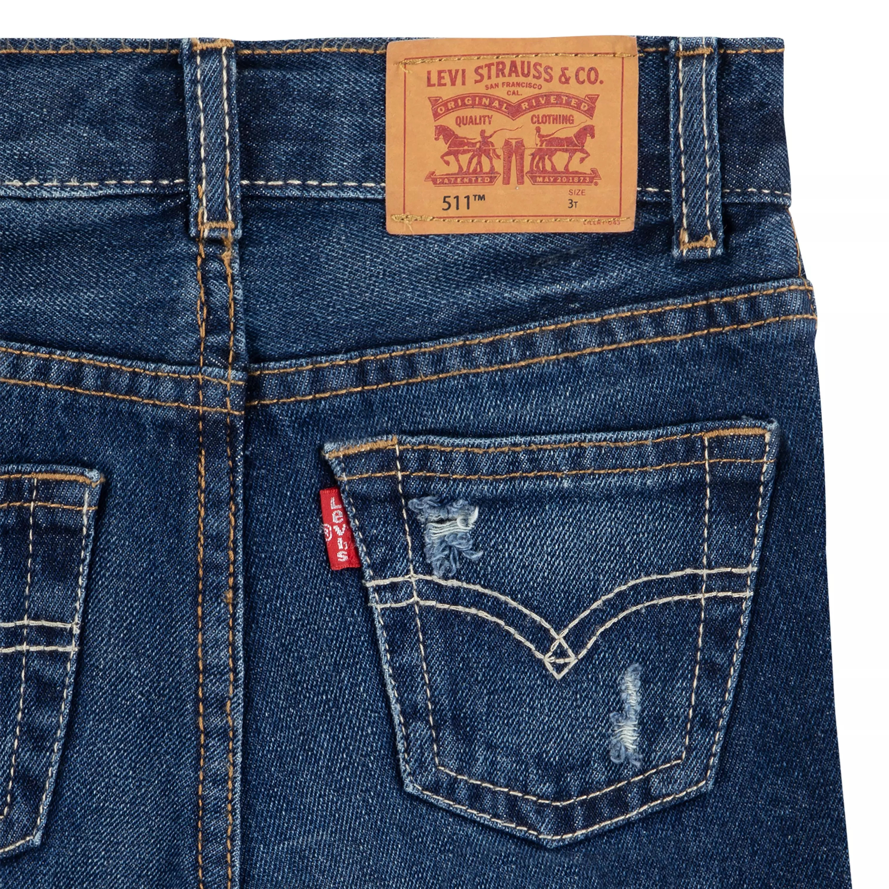 Levi's Toddler Boys' 511 Slim Fit Dark Blue Wash Denim Shorts - AS SHOWN