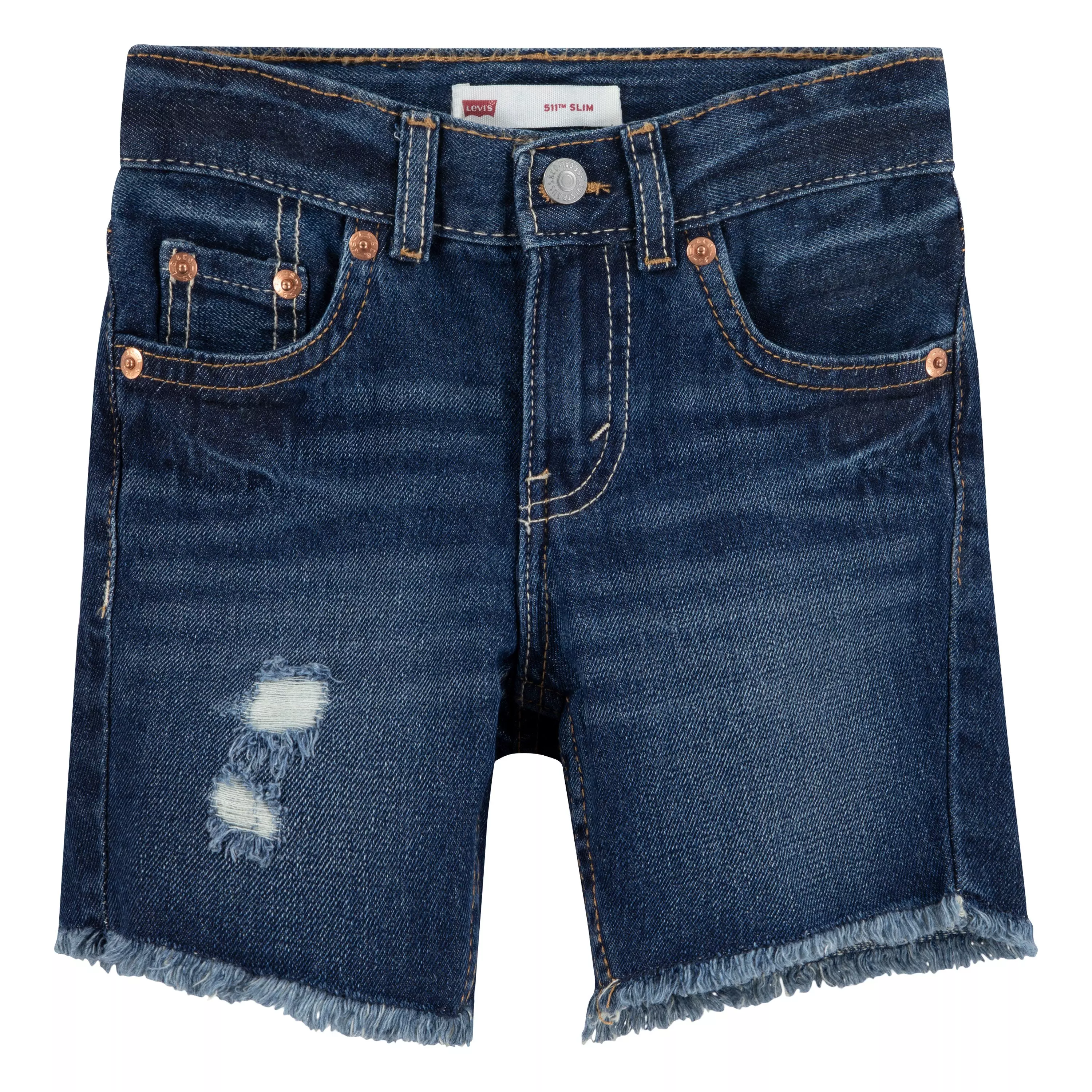 Levi's Toddler Boys' 511 Slim Fit Dark Blue Wash Denim Shorts - AS SHOWN