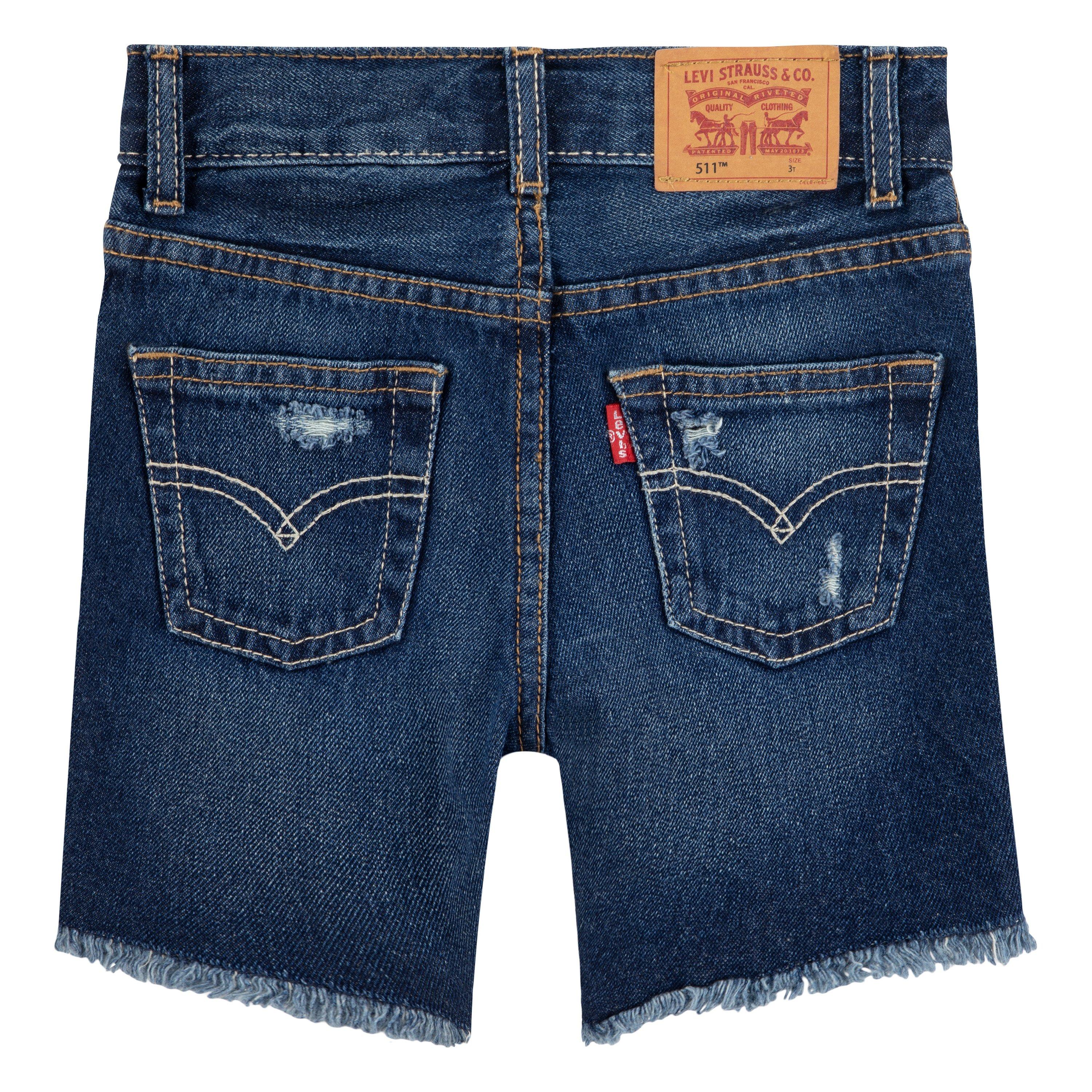 Levi's Toddler Boys' 511 Slim Fit Wash Denim Shorts - Dark Blue - AS SHOWN Thumbnail View 10