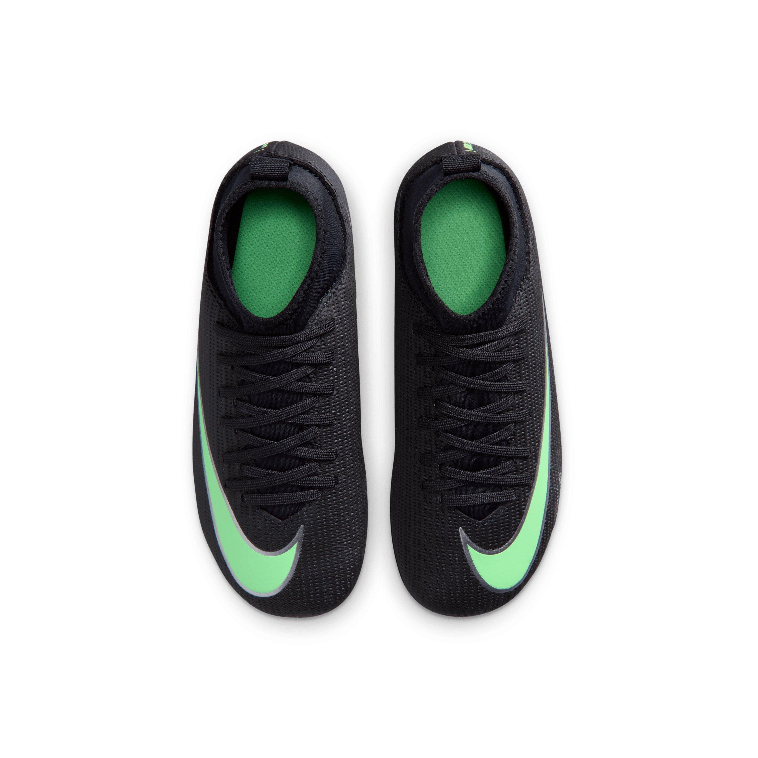 Nike Mercurial Superfly 11 Club MG "Black/Black/Illusion Green" Preschool Kids' Soccer Cleat - BLACK/BLACK/GREEN