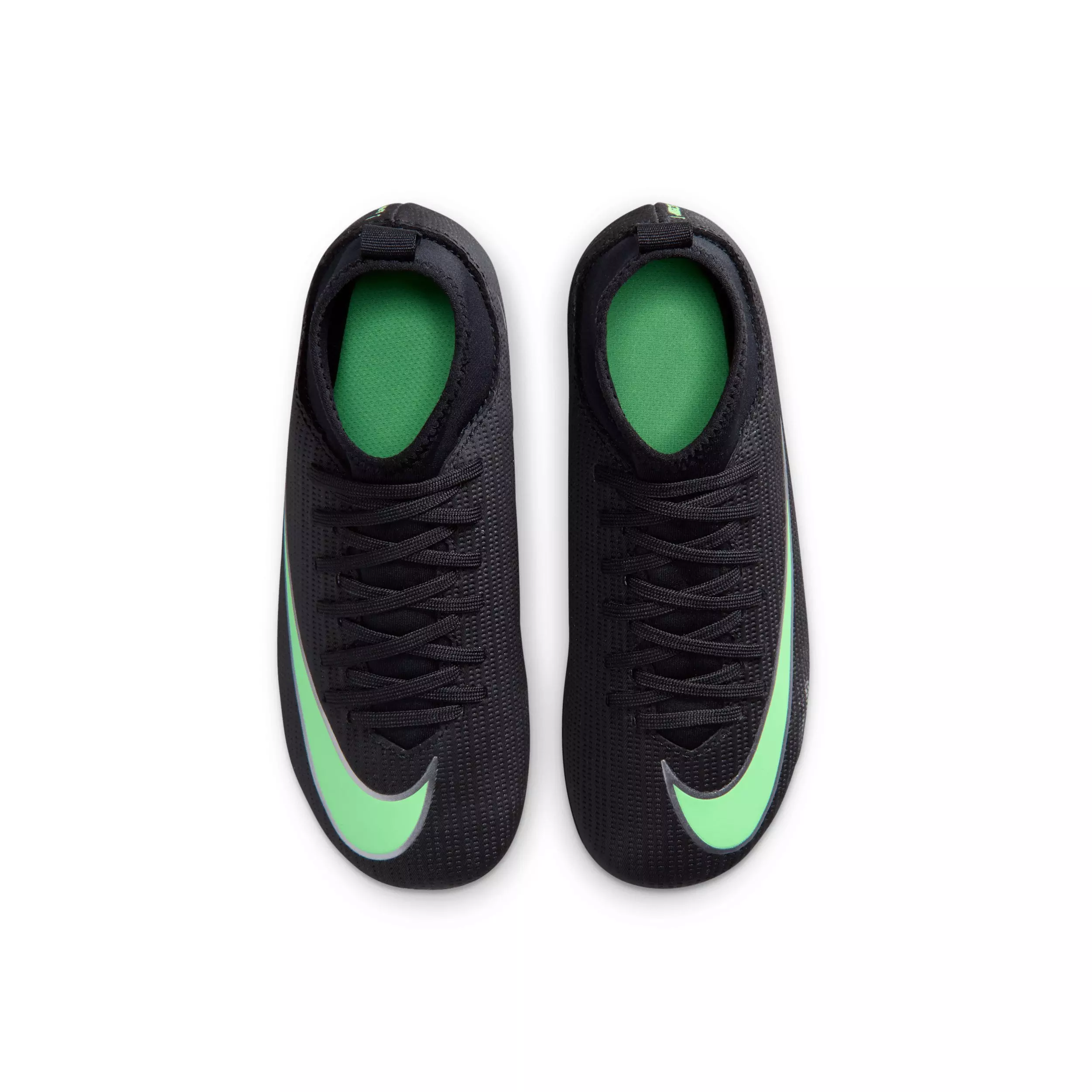 Nike Mercurial Superfly 11 Club MG "Black/Black/Illusion Green" Preschool Kids' Soccer Cleat - BLACK/BLACK/GREEN