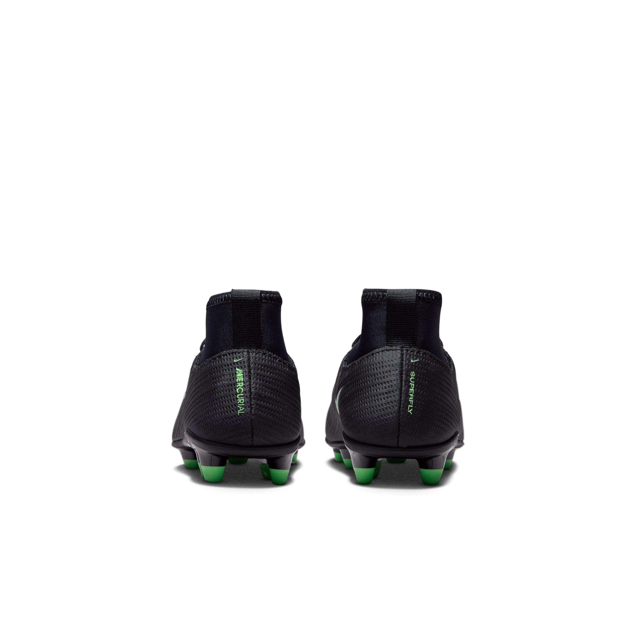 Nike Mercurial Superfly 11 Club MG "Black/Black/Illusion Green" Preschool Kids' Soccer Cleat - BLACK/BLACK/GREEN