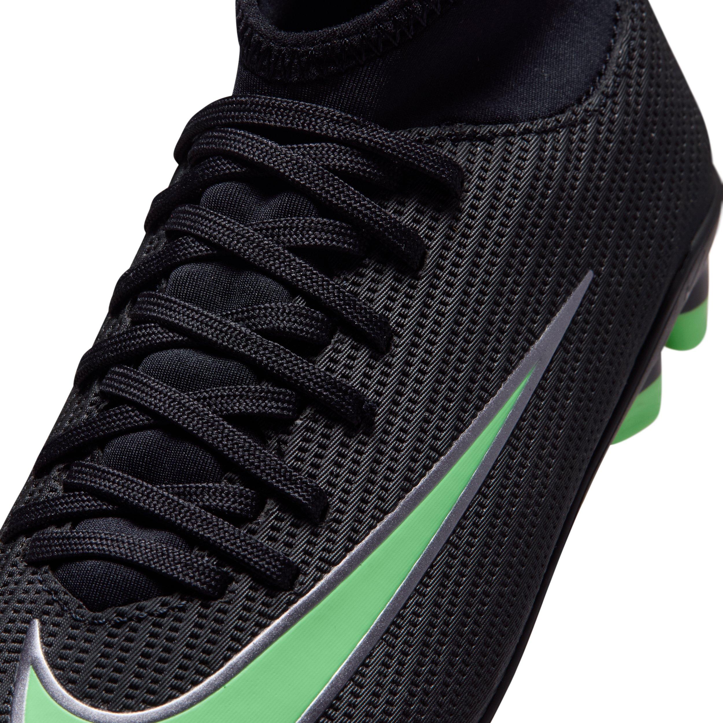 Nike Mercurial Superfly 11 Club MG "Black/Black/Illusion Green" Preschool Kids' Soccer Cleat - BLACK/BLACK/GREEN