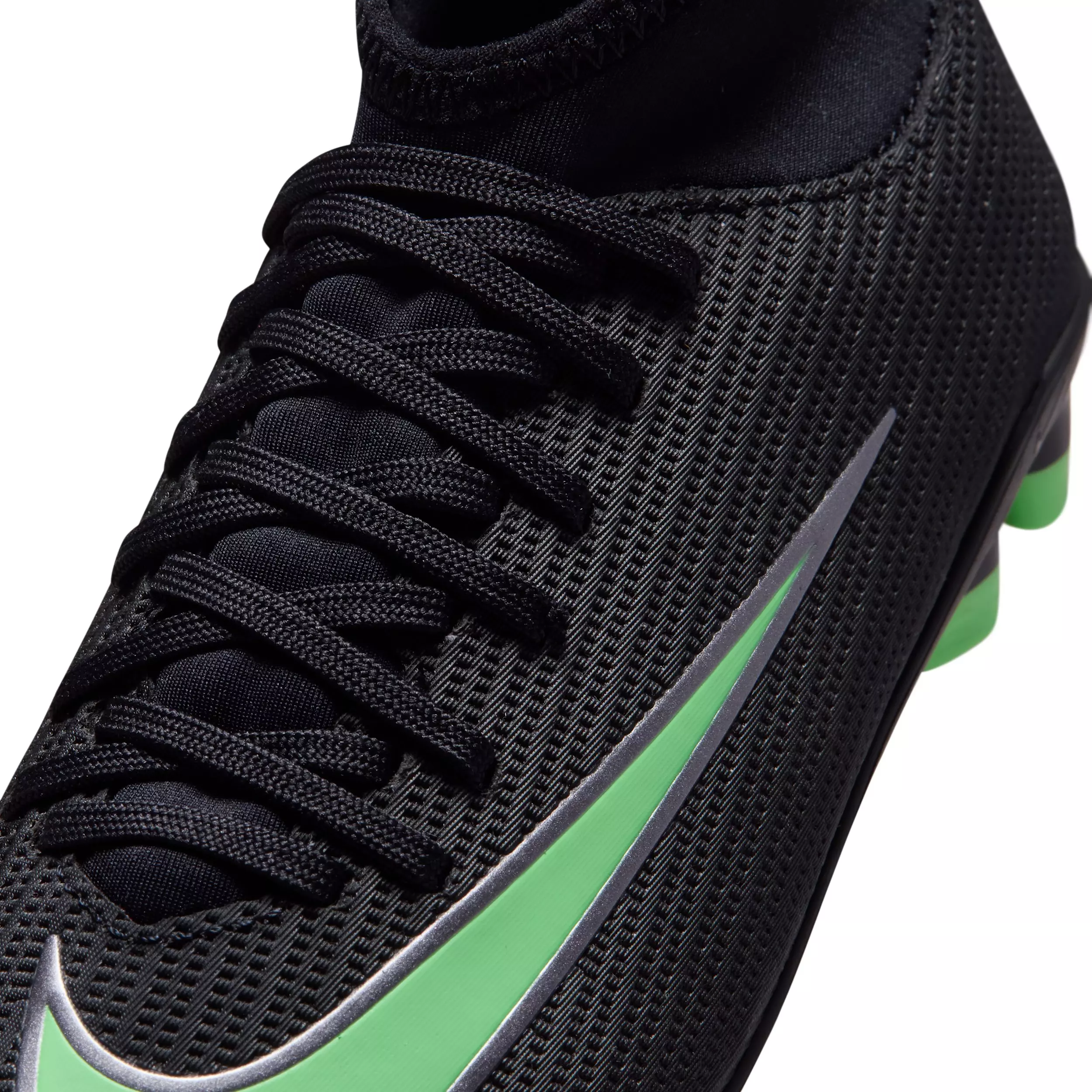 Nike Mercurial Superfly 11 Club MG "Black/Black/Illusion Green" Preschool Kids' Soccer Cleat - BLACK/BLACK/GREEN