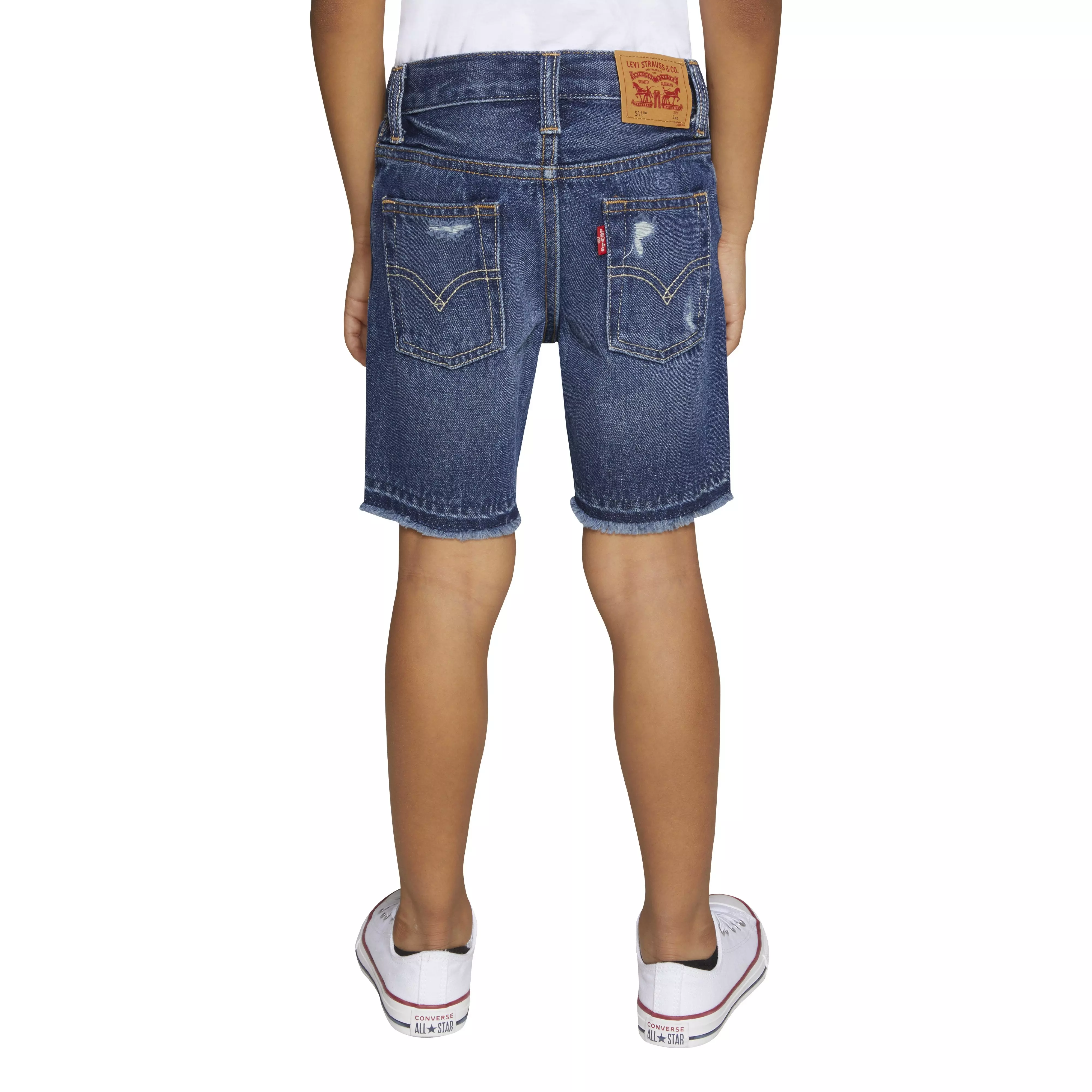 Levi's Little Boys' 511 Slim Fit Dark Blue Wash Denim Shorts - AS SHOWN