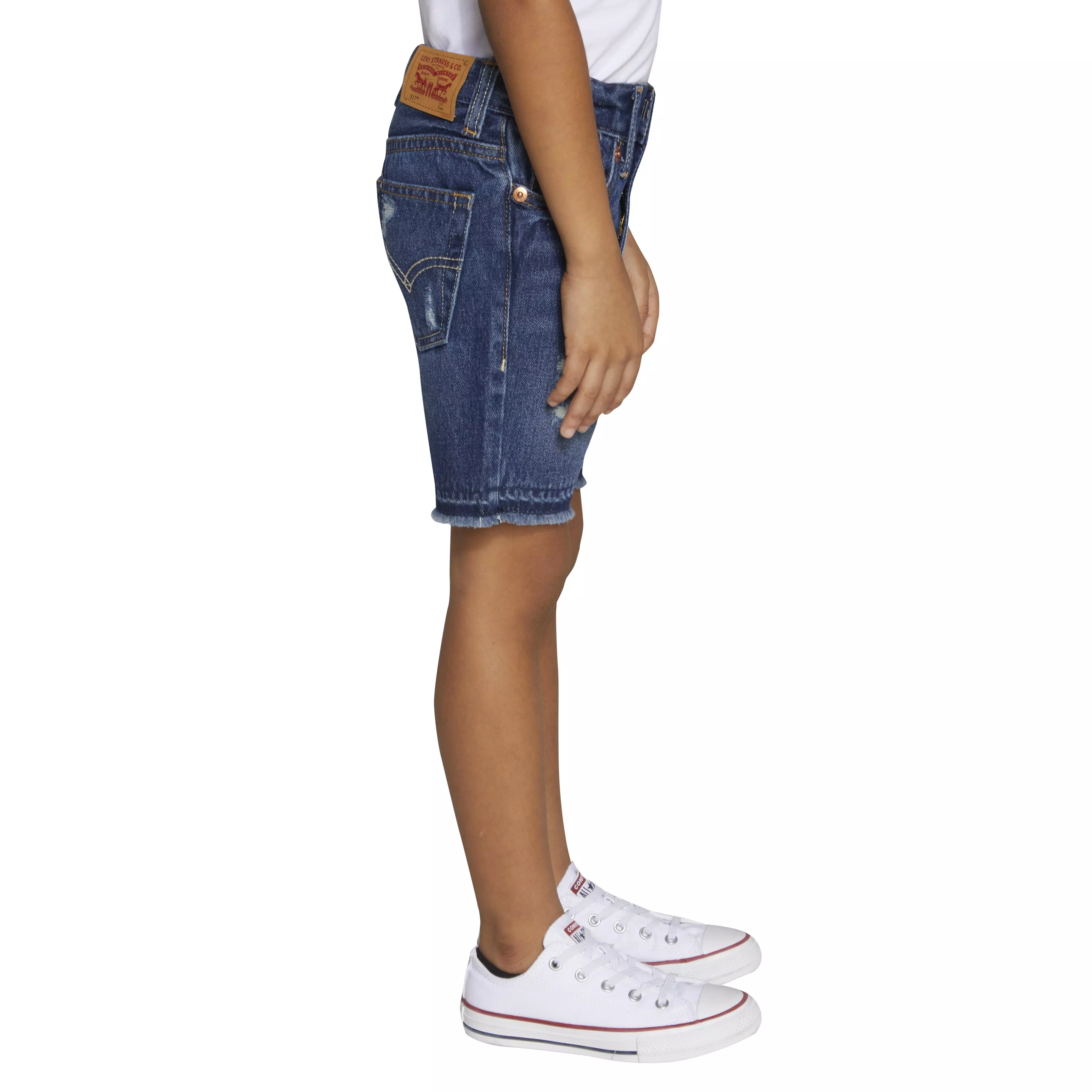 Levi's Little Boys' 511 Slim Fit Dark Blue Wash Denim Shorts - AS SHOWN