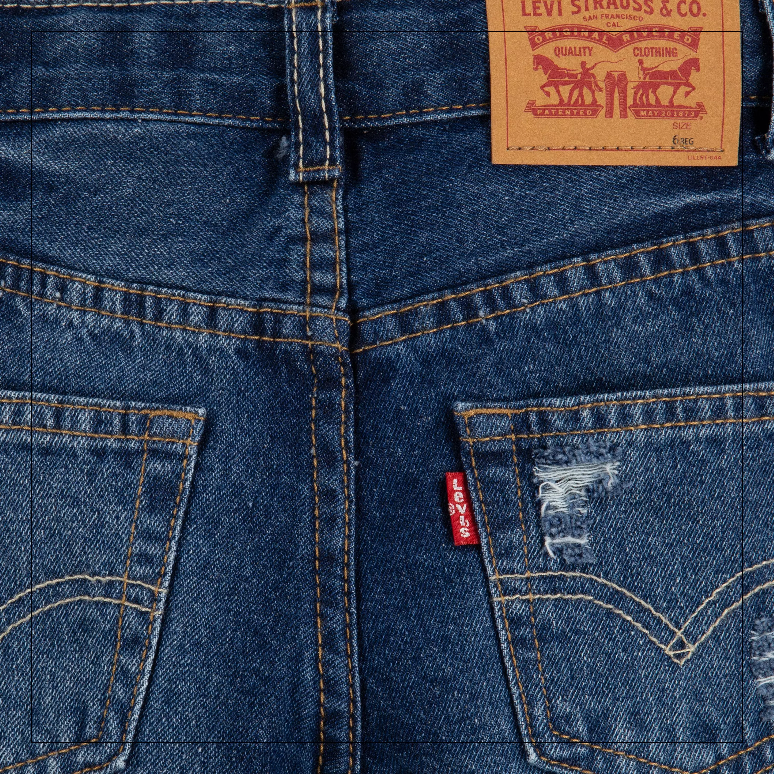 Levi's Little Boys' 511 Slim Fit Dark Blue Wash Denim Shorts - AS SHOWN