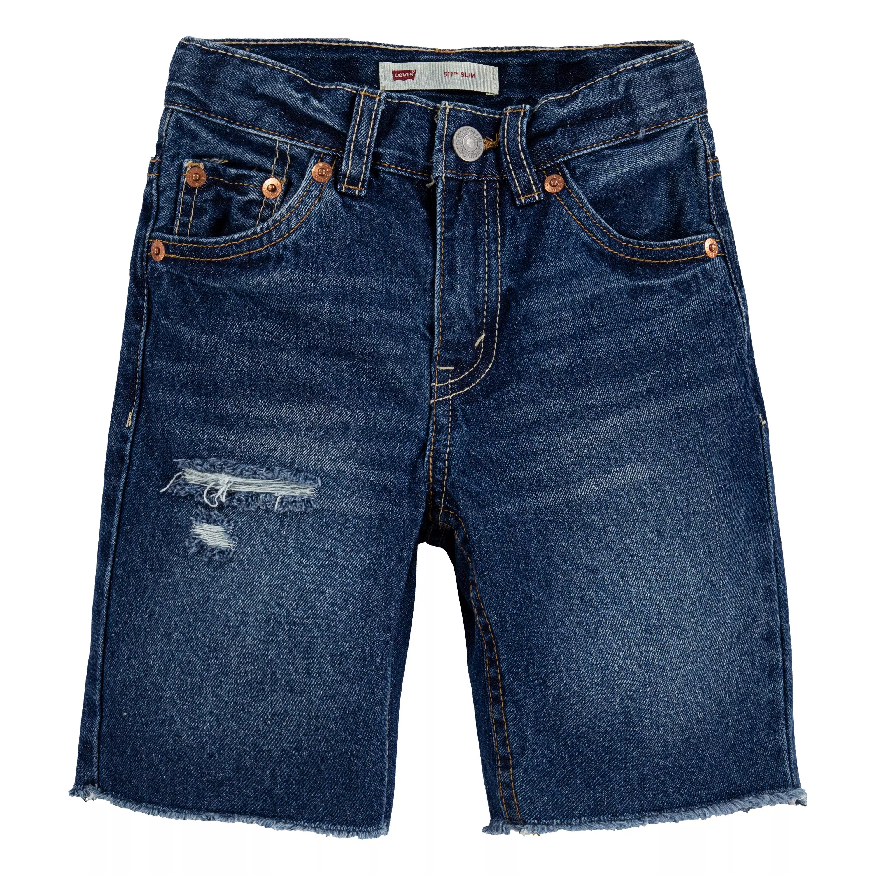 Levi's Little Boys' 511 Slim Fit Wash Denim Shorts - Dark Blue - AS SHOWN