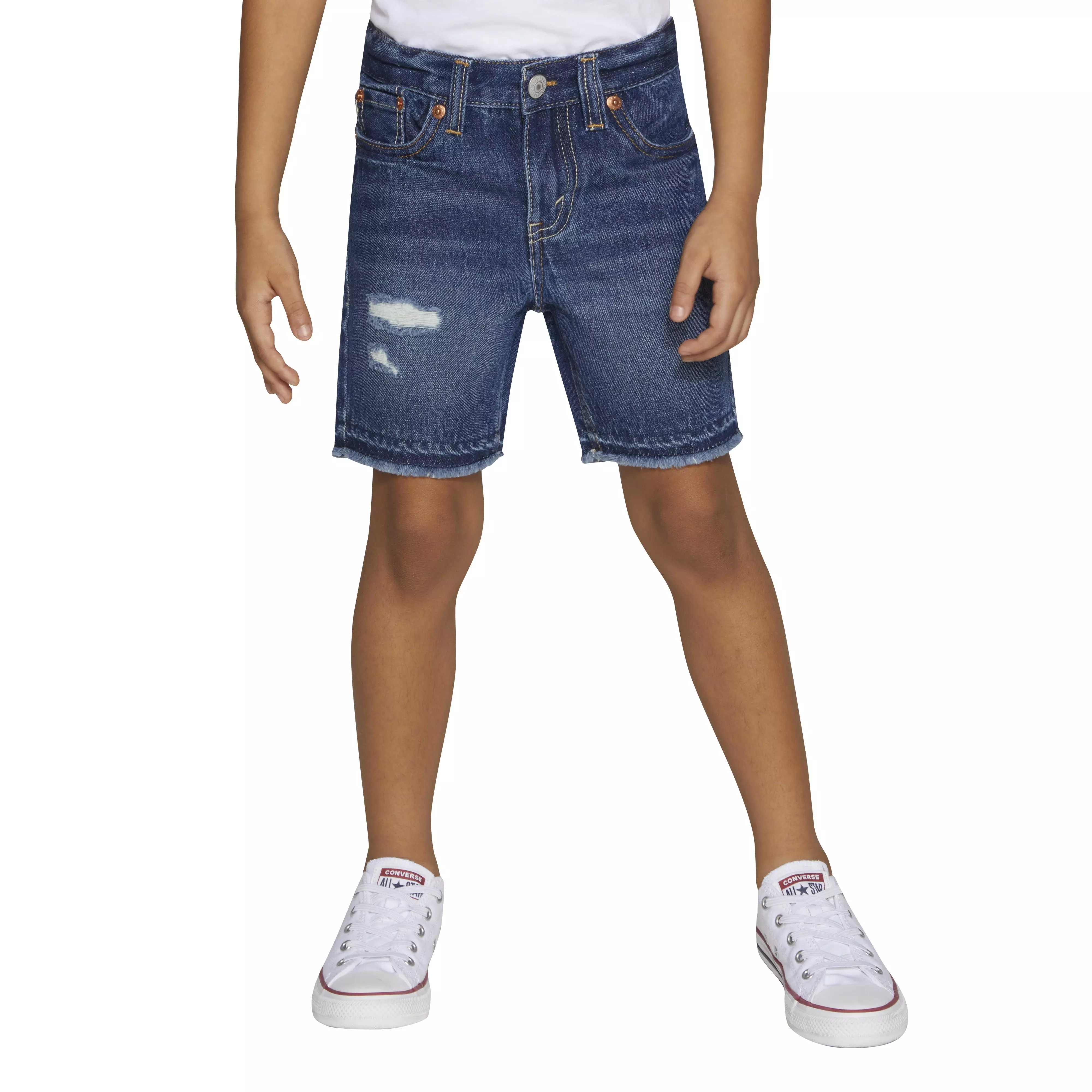 Levi's Little Boys' 511 Slim Fit Dark Blue Wash Denim Shorts - AS SHOWN