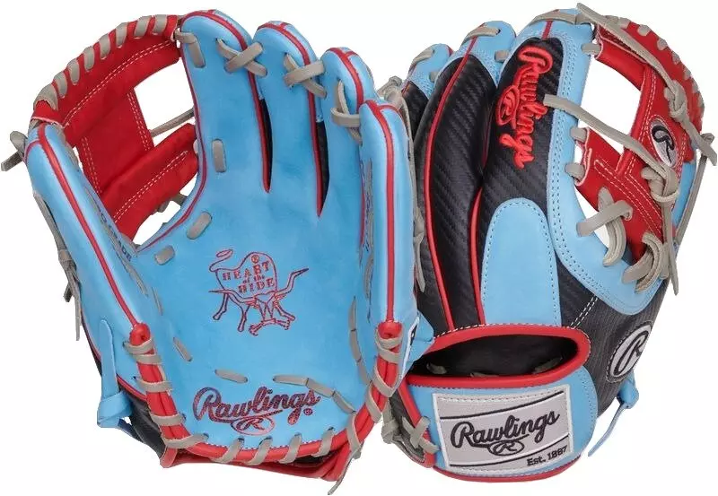 Rawlings Heart of the Hide 11.5" Hyper Shell Infield Baseball Glove RHT - COLUMBIA BLUE
