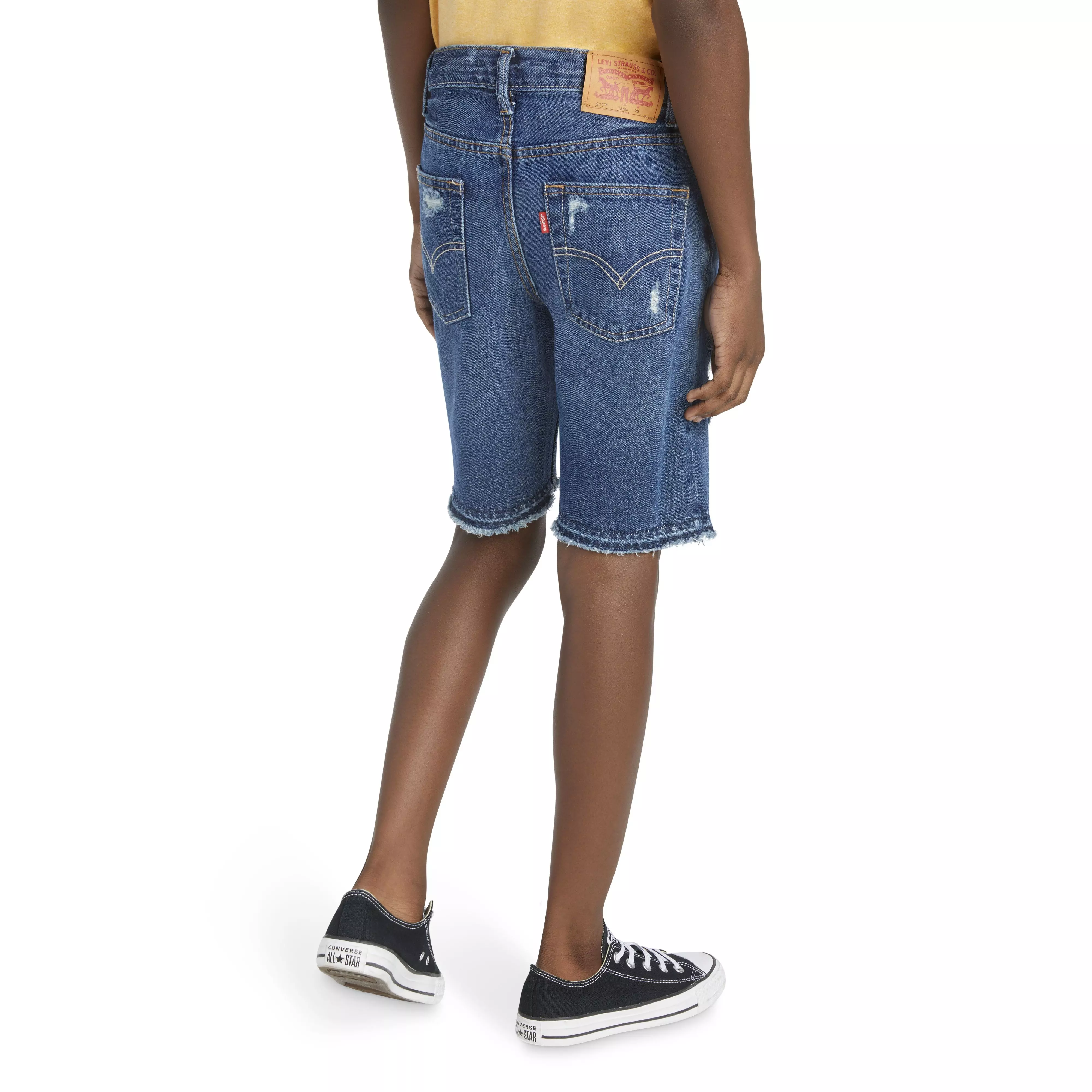 Levi's Big Boys' 511 Slim Fit Dark Blue Wash Denim Shorts - AS SHOWN