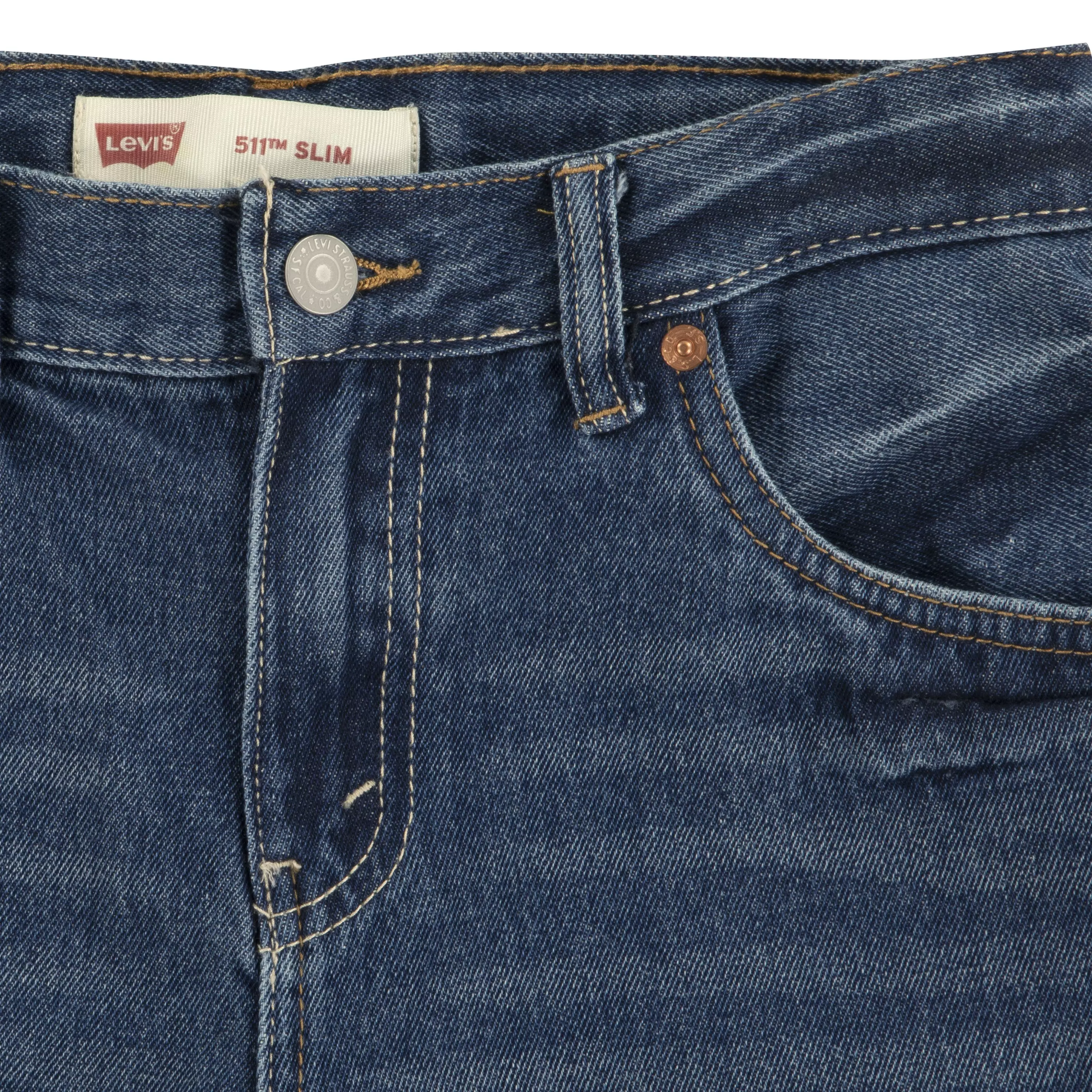 Levi's Big Boys' 511 Slim Fit Dark Blue Wash Denim Shorts - AS SHOWN